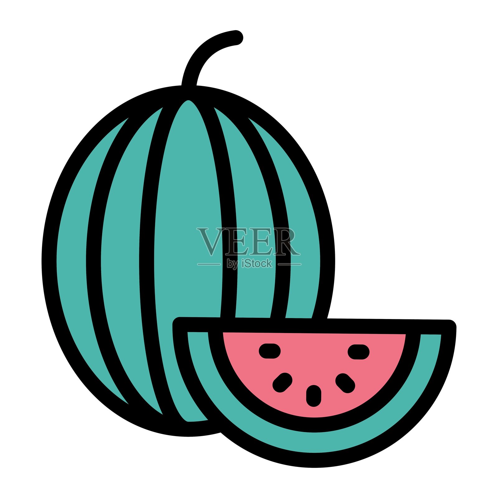 西瓜矢量图标设计插图插画图片素材