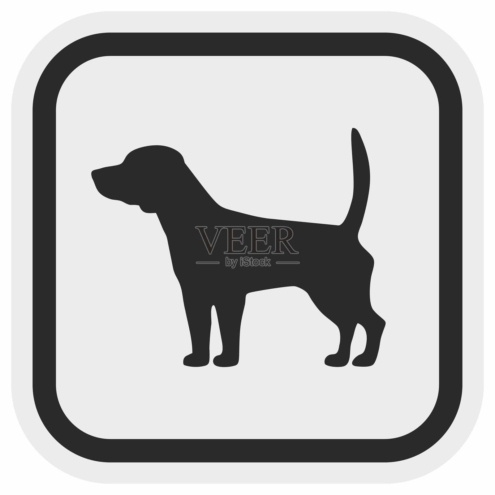 黑色狗轮廓，标签，贴纸，模板，矢量，eps。插画图片素材