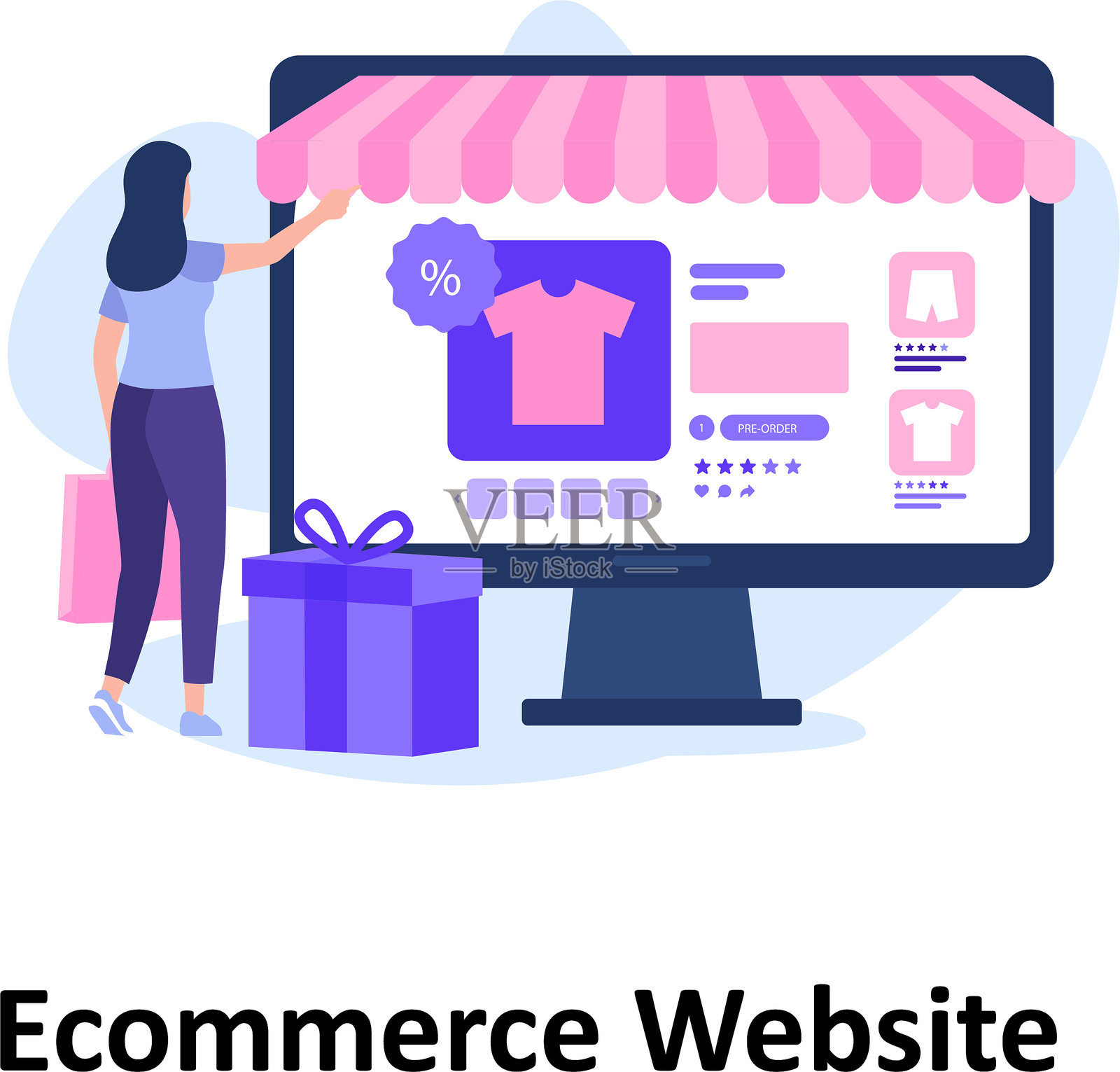 可轻松修改或编辑的电子商务网站矢量插图插画图片素材