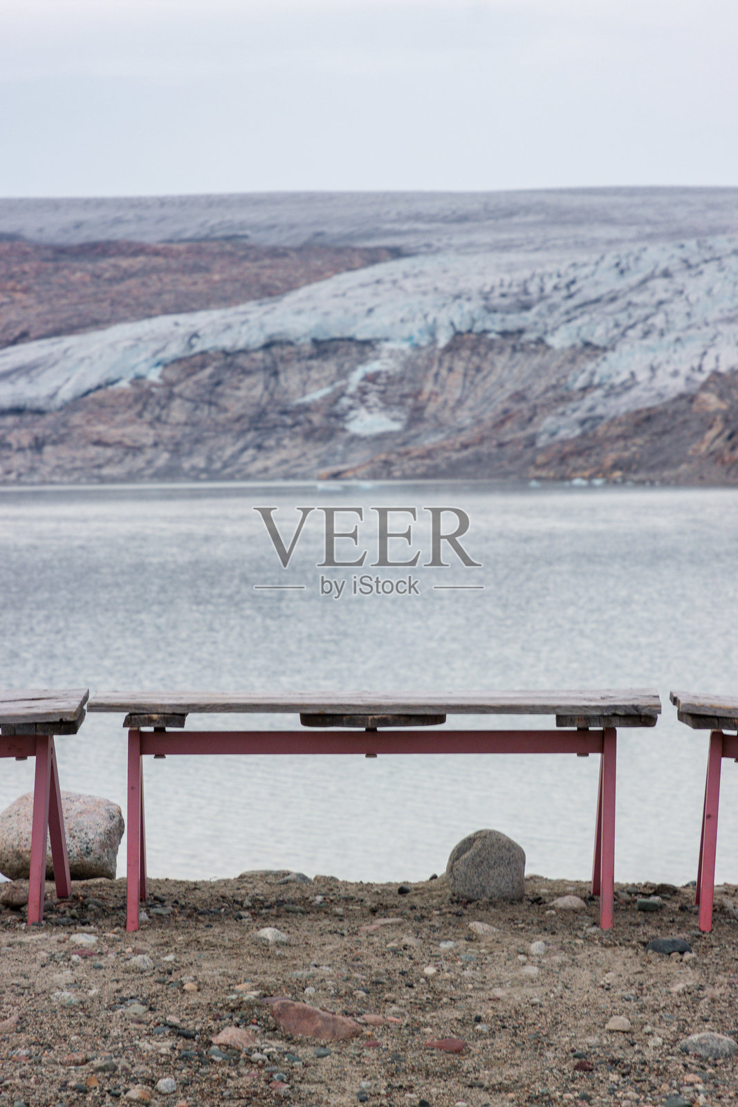 格林兰南部的Qalerallit峡湾和冰川景观照片摄影图片