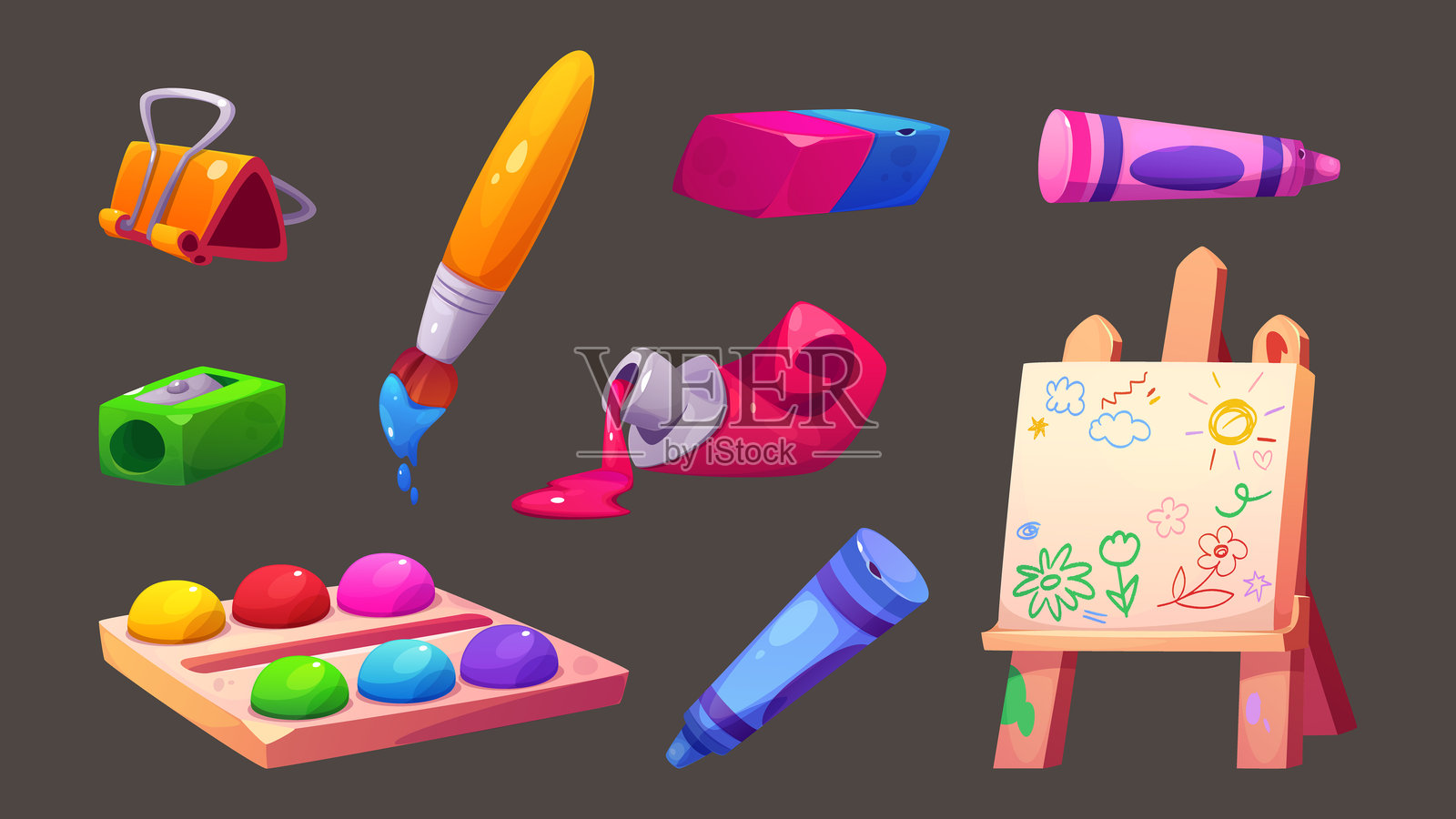 创意活动的绘画工具插画图片素材