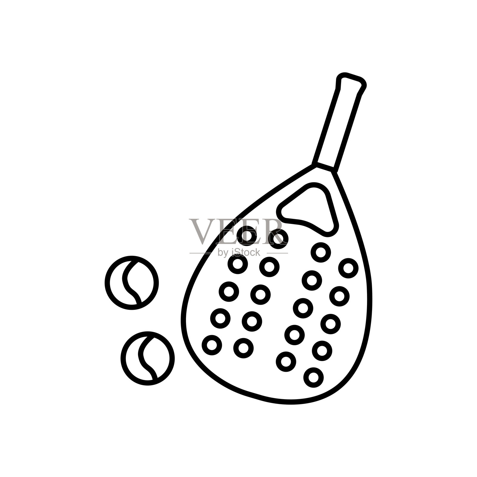 沙滩网球彩色线条图标。网页和移动应用的标志。插画图片素材