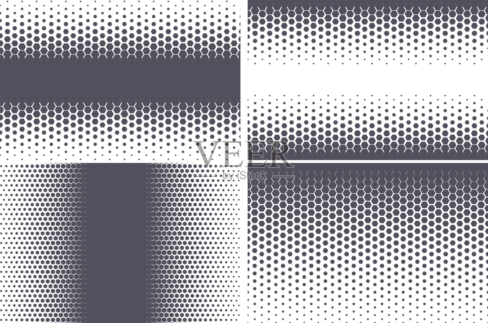 六边形图案。几何六边形半色调抽象背景。矢量图插画图片素材