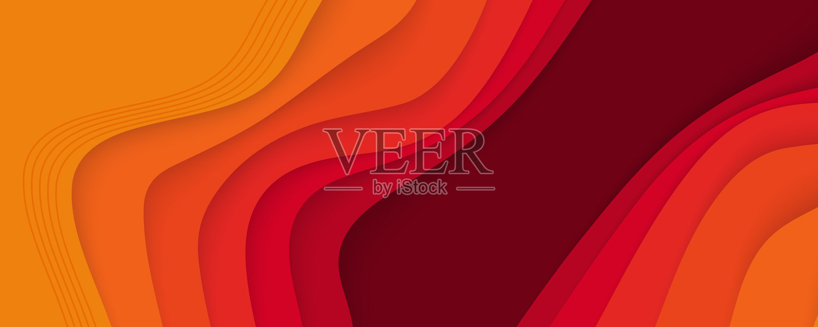 抽象现代背景，采用剪纸风格和橙红色设计。可用于登陆页面、书籍封面、宣传册、传单、杂志、品牌形象、横幅、标题、演示文稿和壁纸背景。插画图片素材