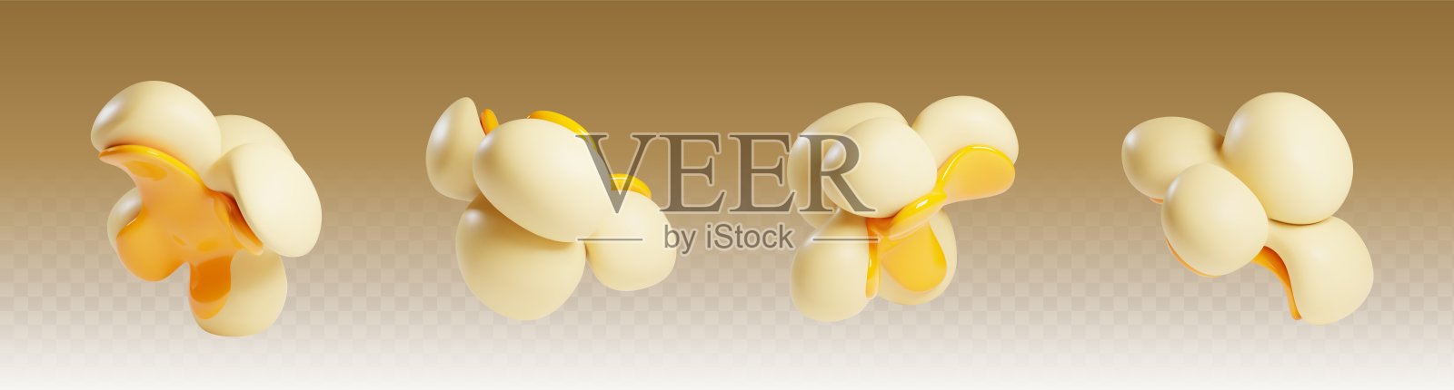 逼真的爆米花颗粒插画图片素材