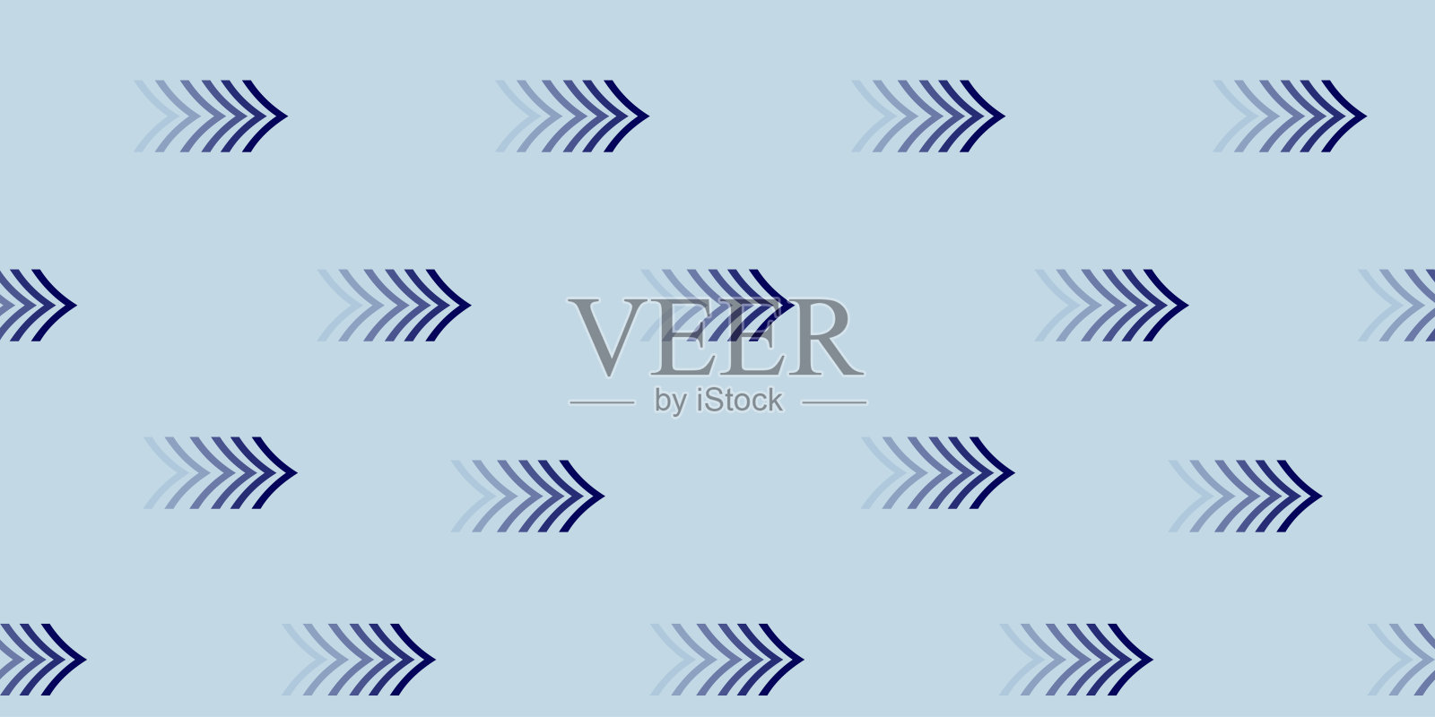 抽象蓝色背景，带有图案箭头，形成节奏感的设计。插画图片素材