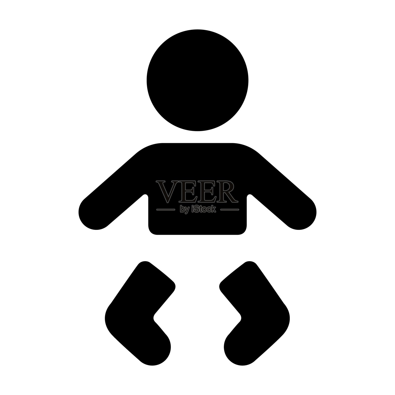 婴儿图标，背景为白色插画图片素材