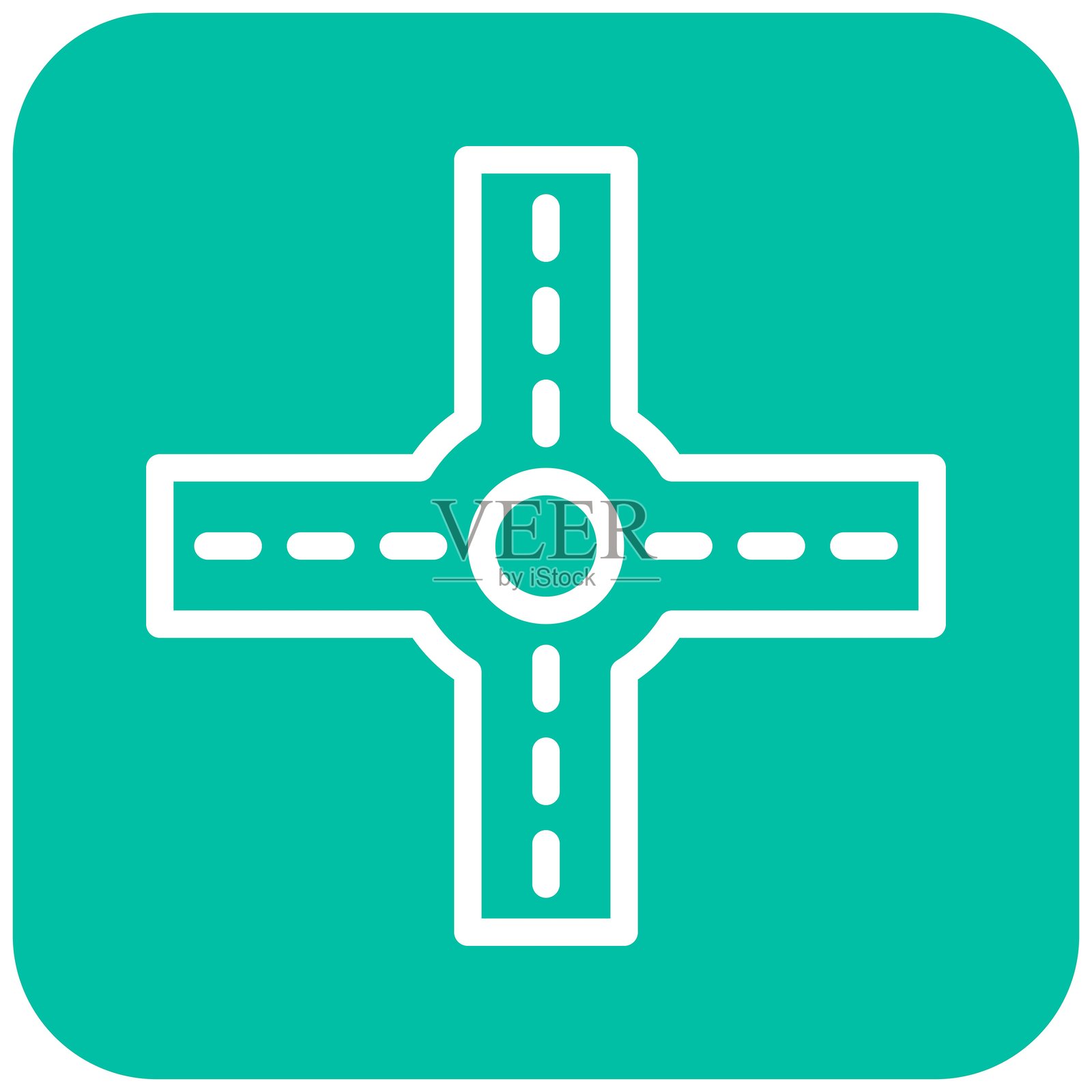 十字路口矢量图标设计插图插画图片素材