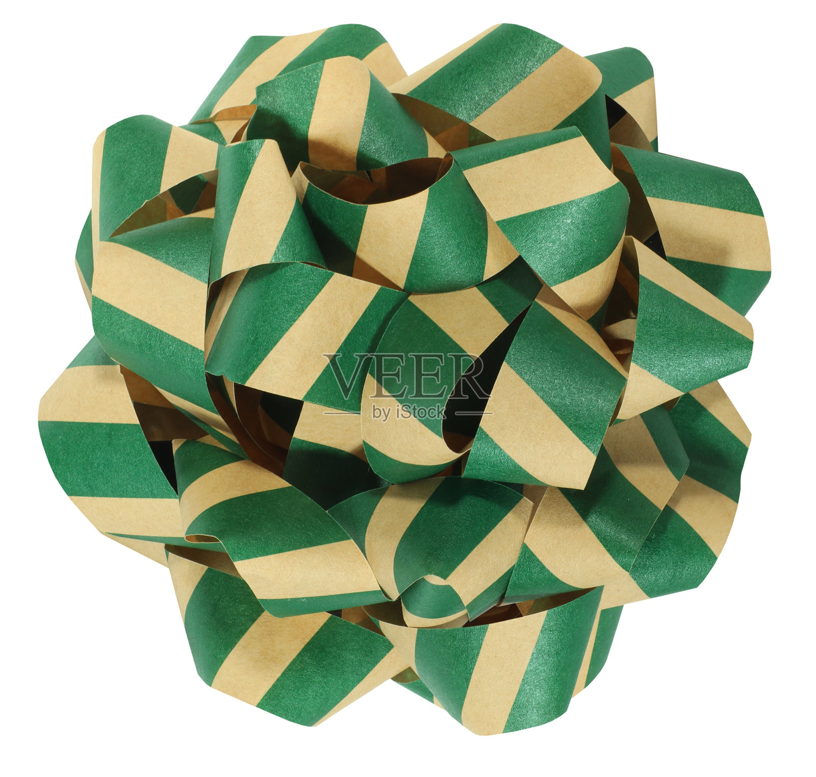 圣诞节装饰礼物的纸带礼品蝴蝶结，孤立在白色背景上。照片摄影图片