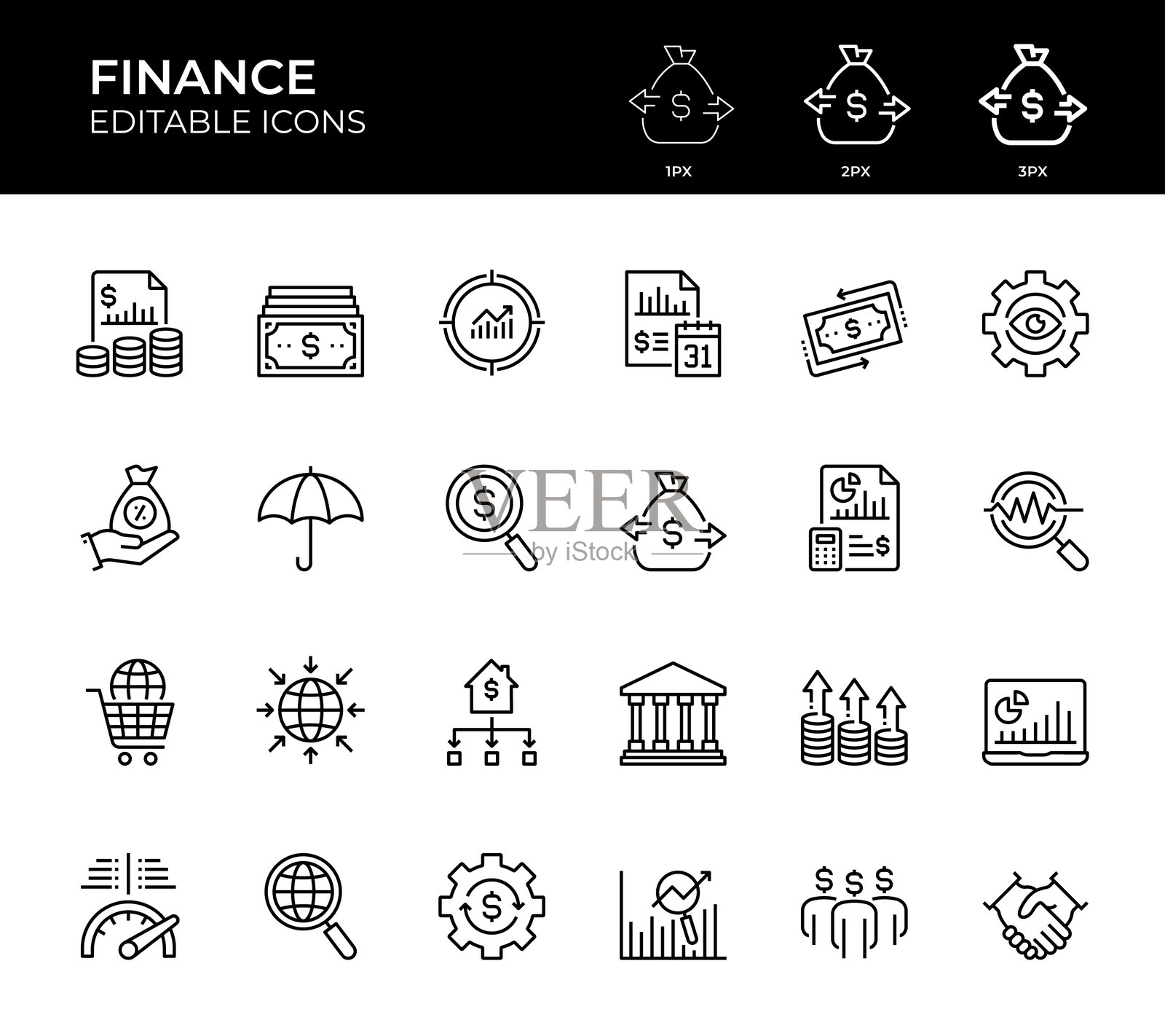 金融线条图标插画图片素材