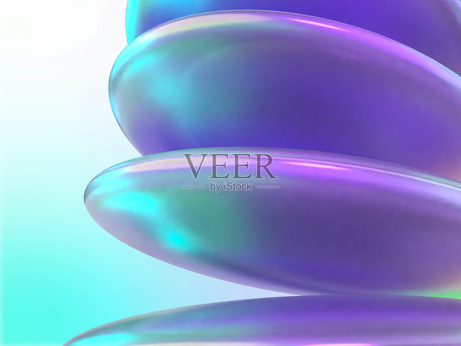 一组水晶镜头的3D插图，周围环绕着奇幻的光芒照片摄影图片