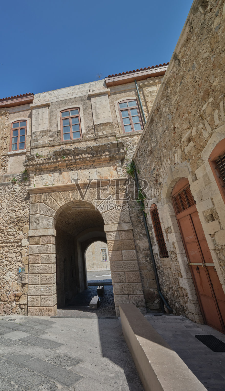 古老的古墙 - 克里特岛哈尼亚，希腊照片摄影图片