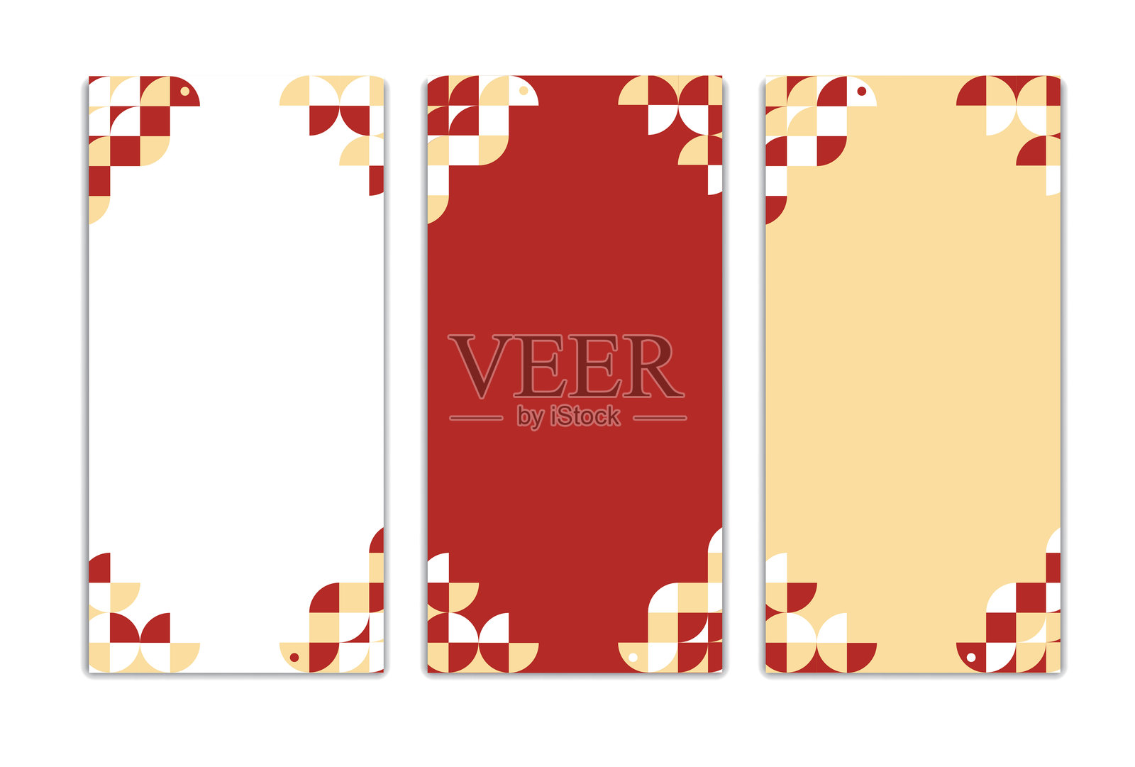 2025年春节抽象方形艺术模板，带有蛇形几何元素，竖版4插画图片素材