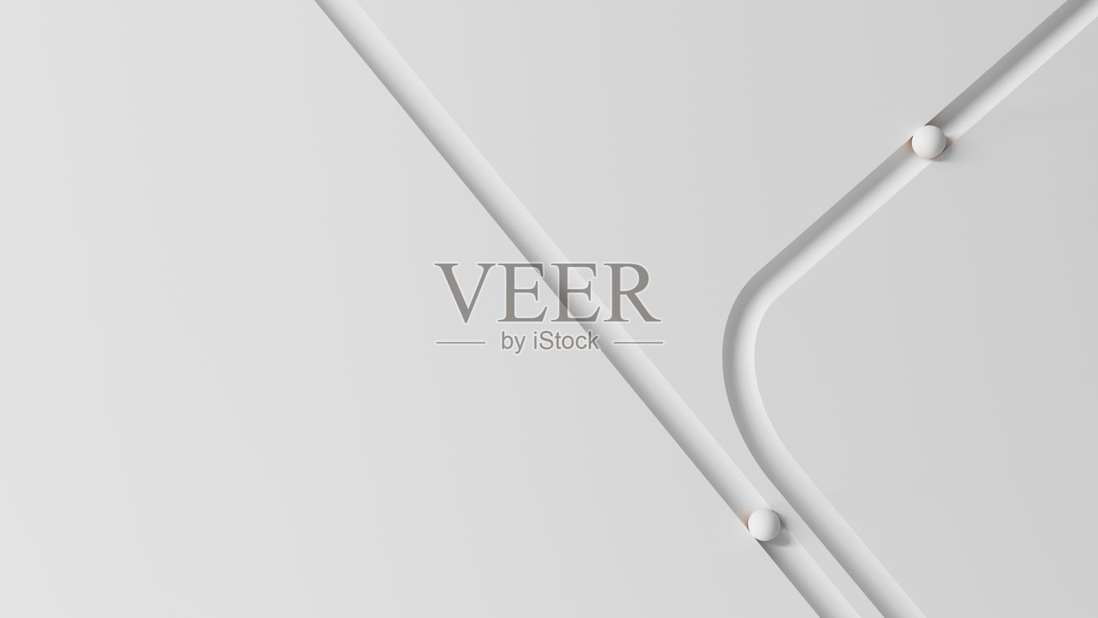 简单、时尚的抽象白色背景 - 3D渲染。弯曲的小路，轨迹 - 商业与成功的概念。照片摄影图片