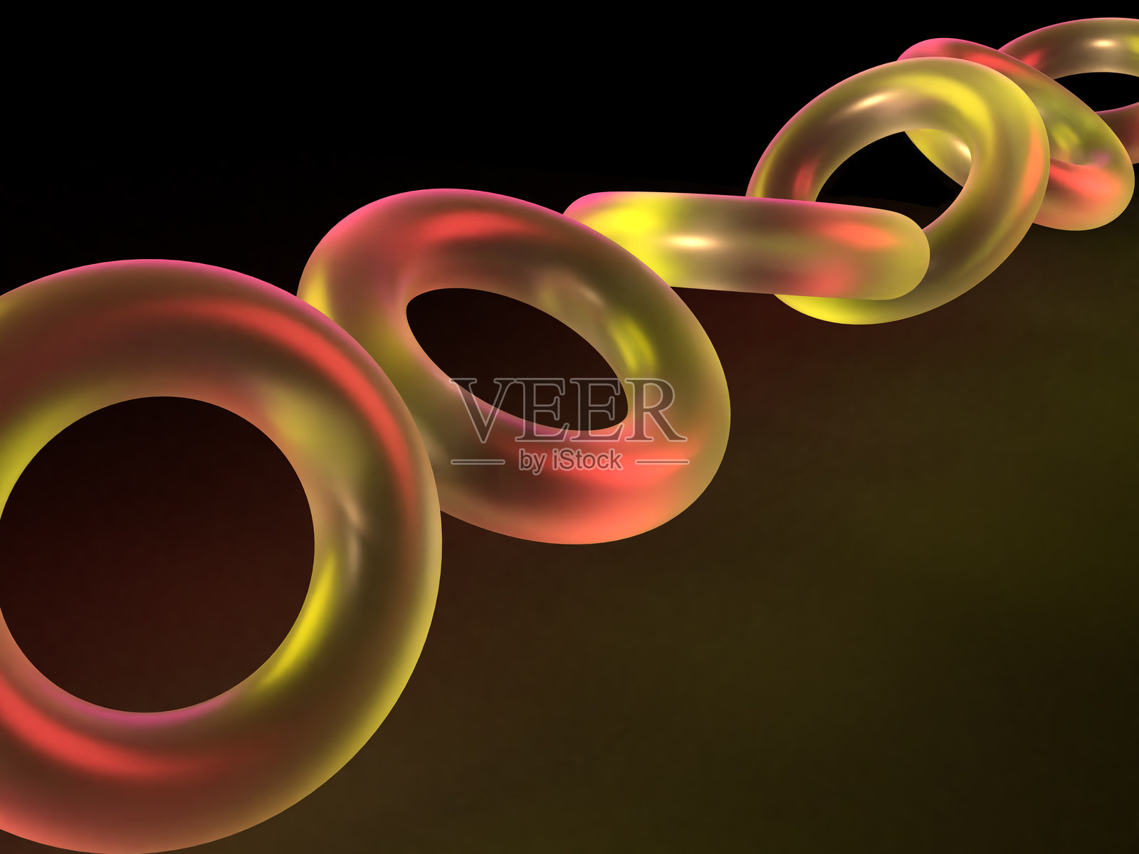 透明环的3D插图，带有彩虹色彩照片摄影图片