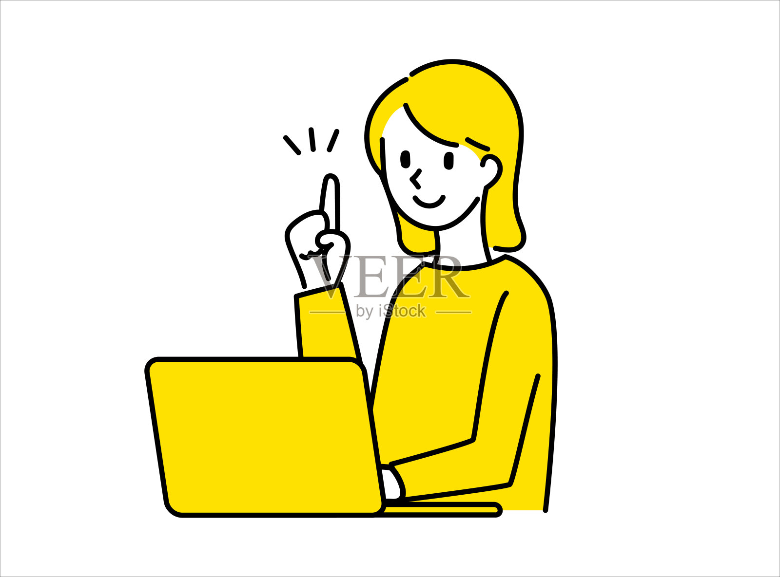 一位女性灵感迸发的插图插画图片素材