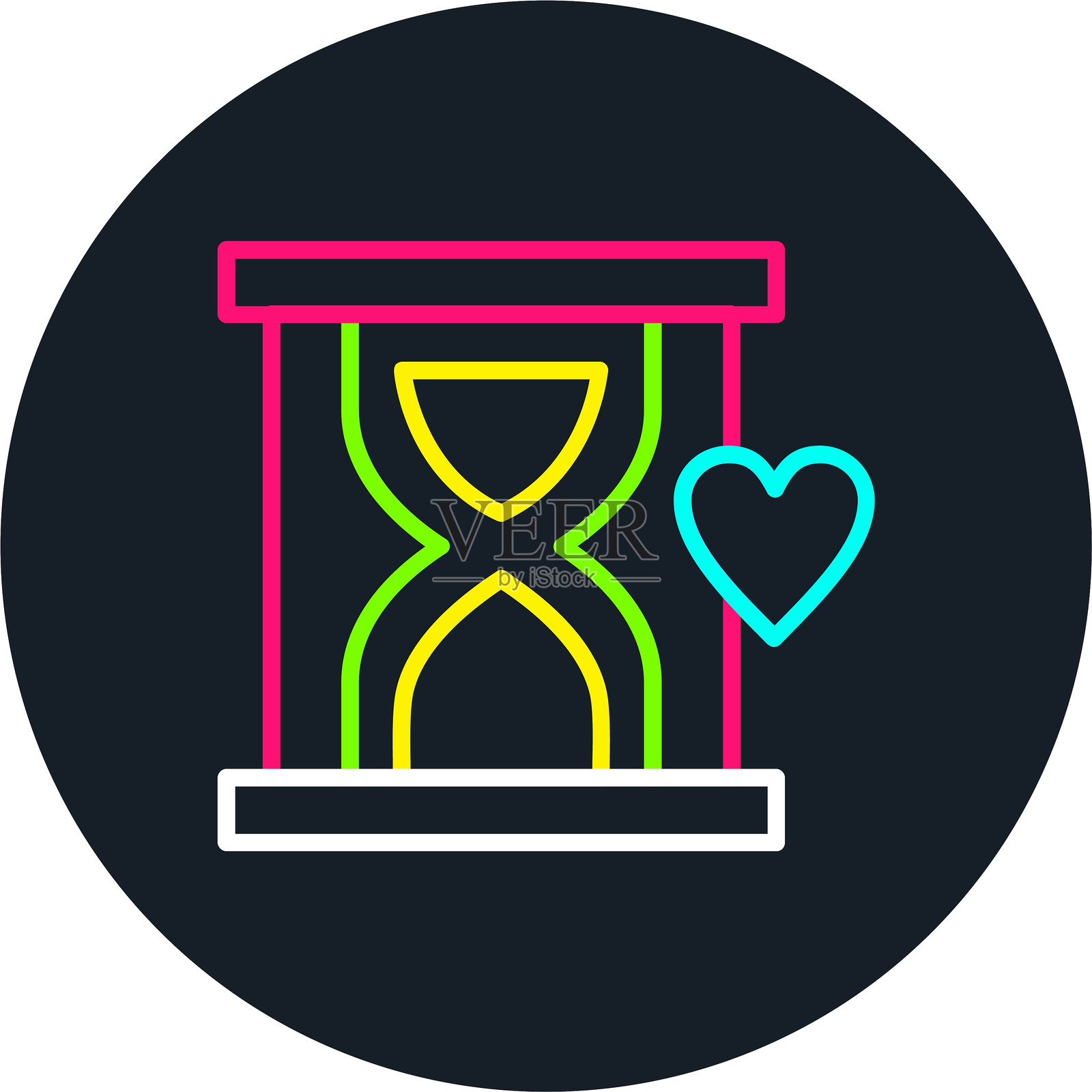 沙漏线多色图标插画图片素材