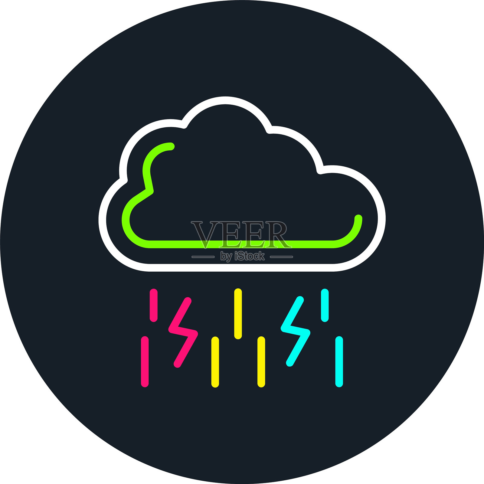 多色风暴线图标插画图片素材