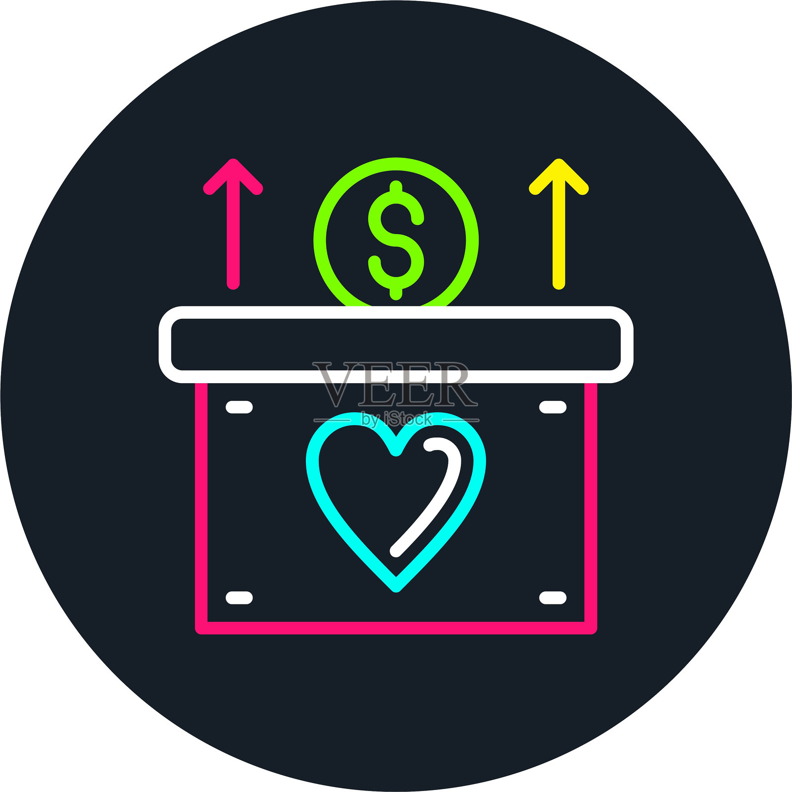 筹款线多色图标插画图片素材