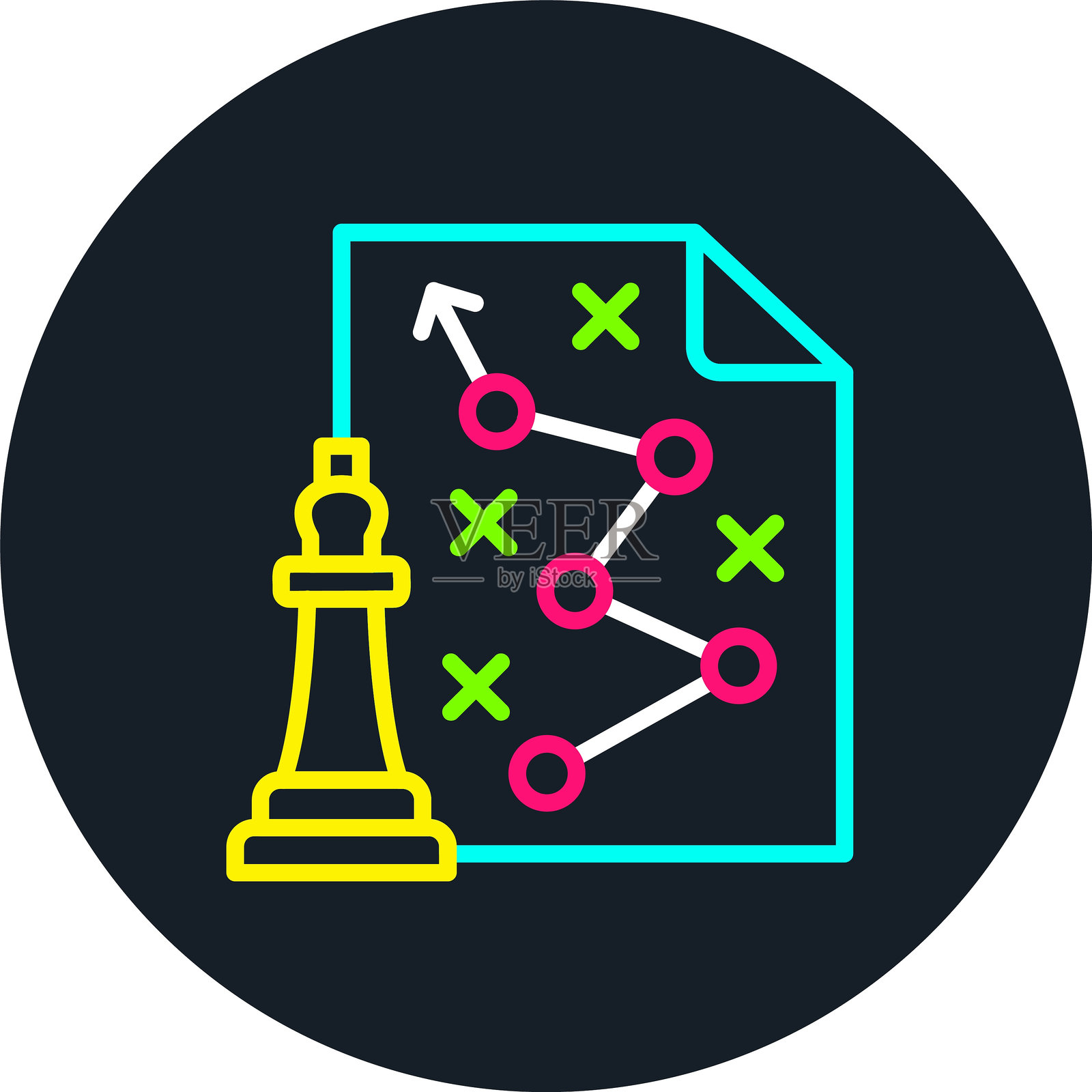 内容策略线条多色图标插画图片素材