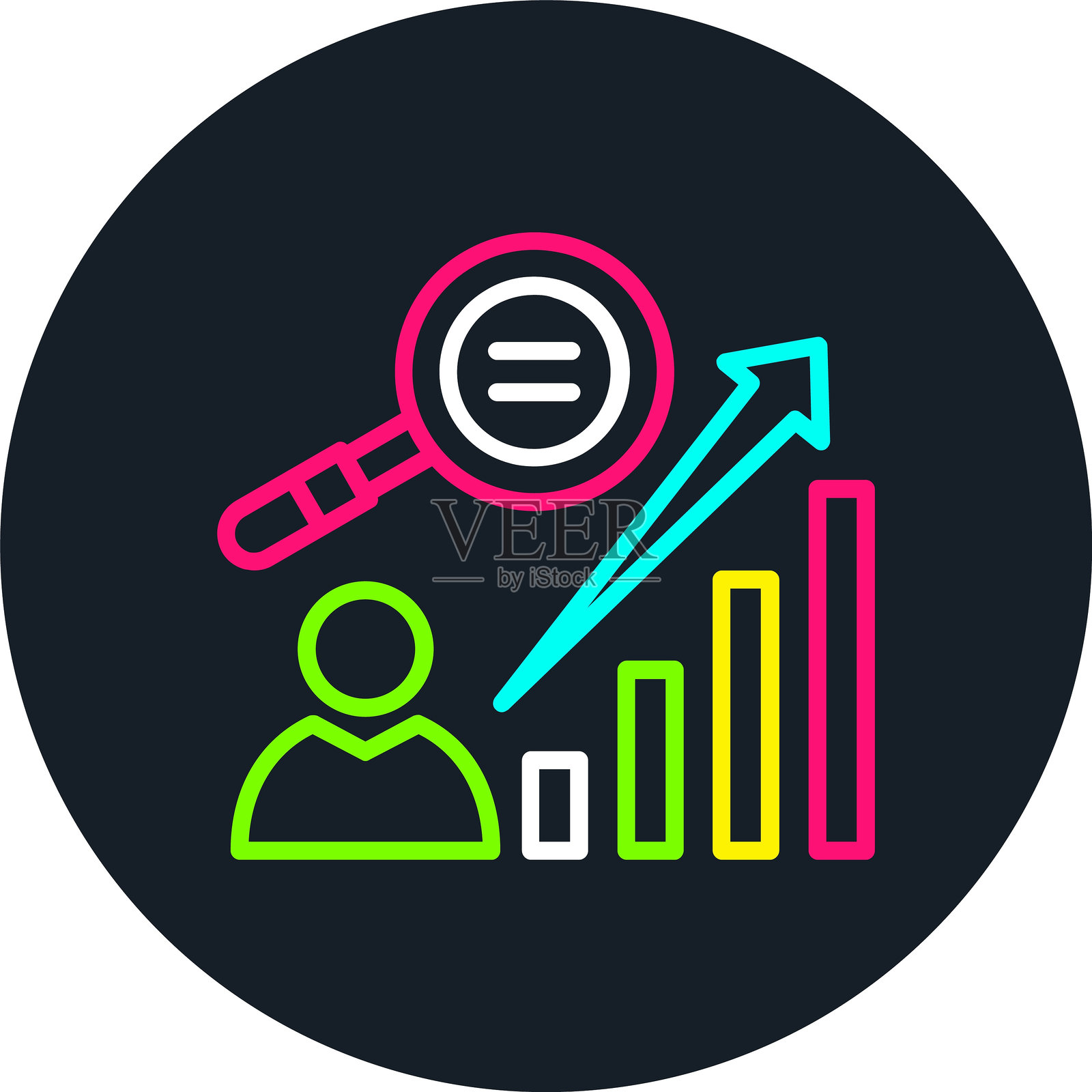 分析线多色图标插画图片素材