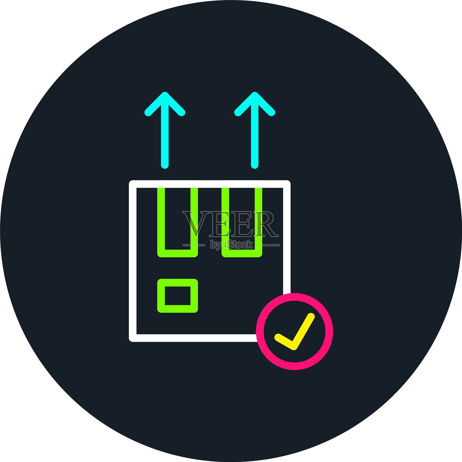 多色图标的包装线插画图片素材