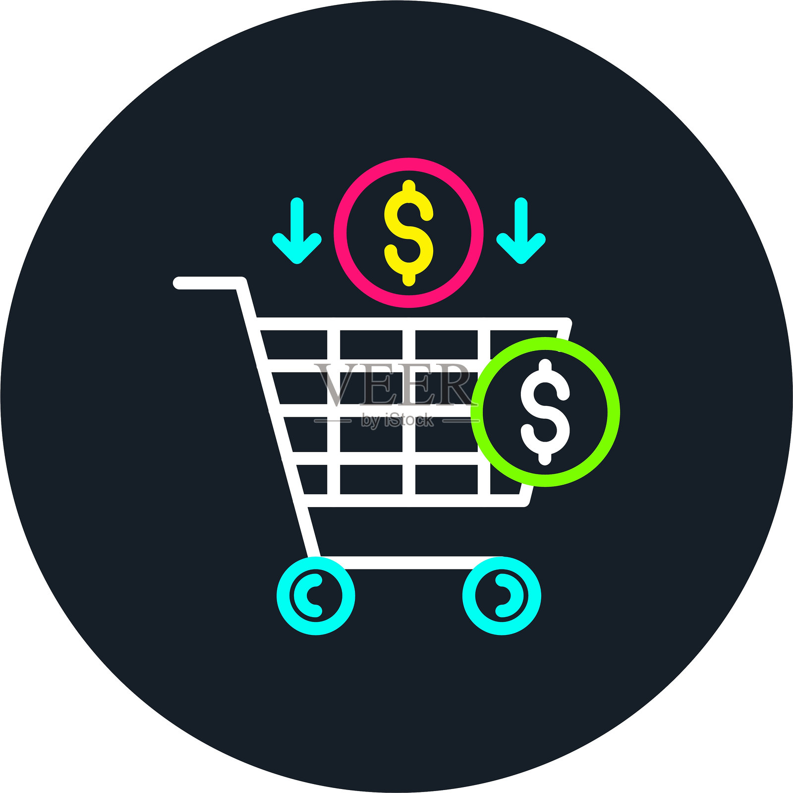 采购线多色图标插画图片素材