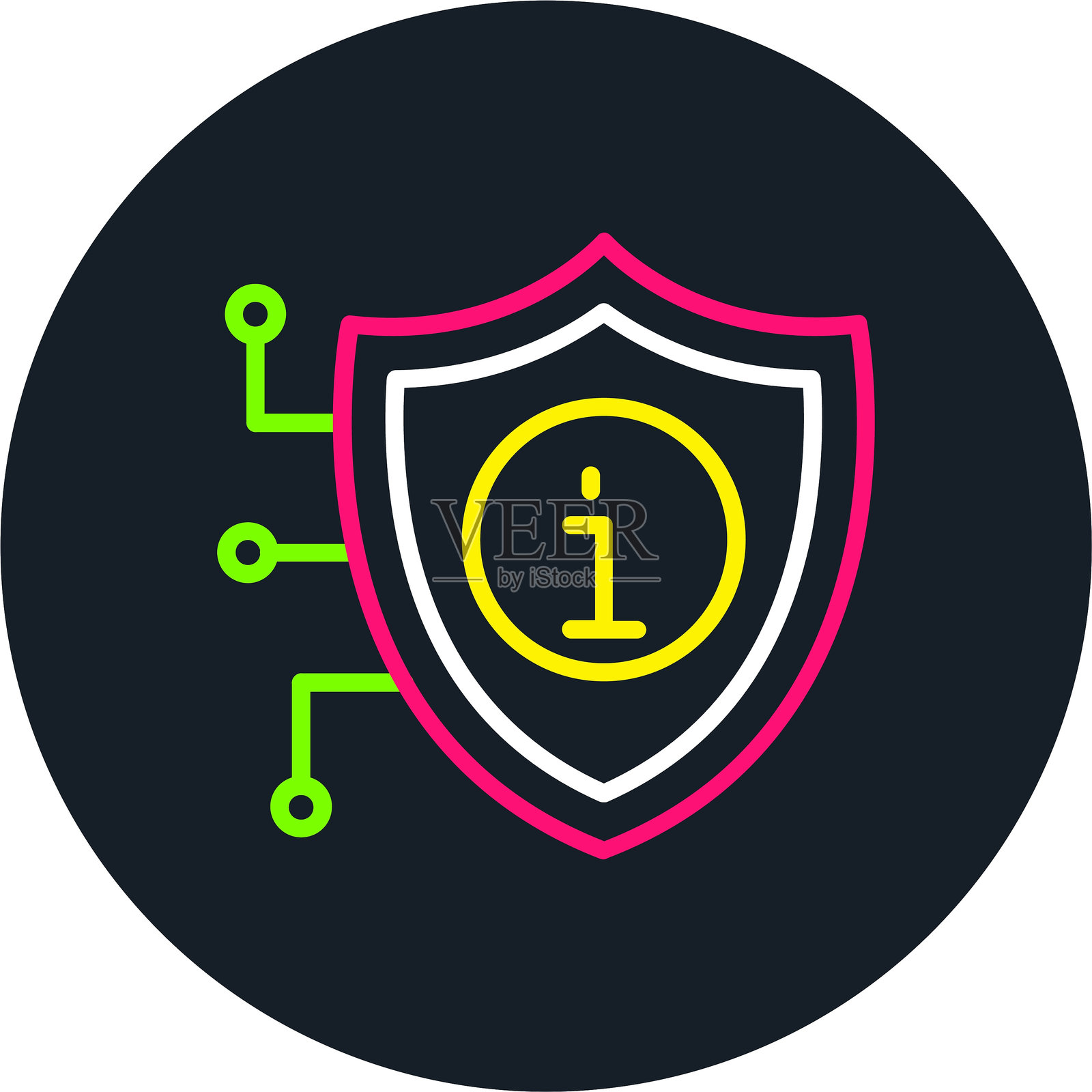 信息保护盾牌多色图标插画图片素材