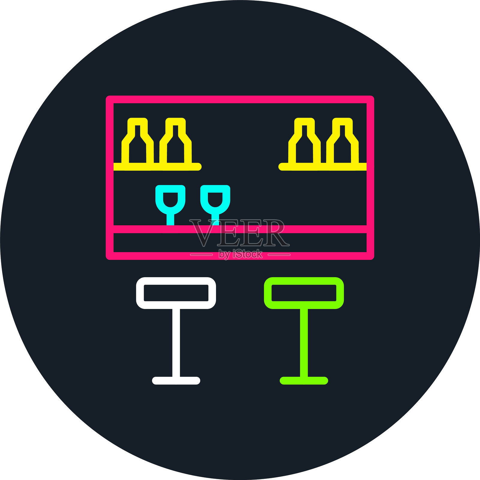 多色条形图标插画图片素材