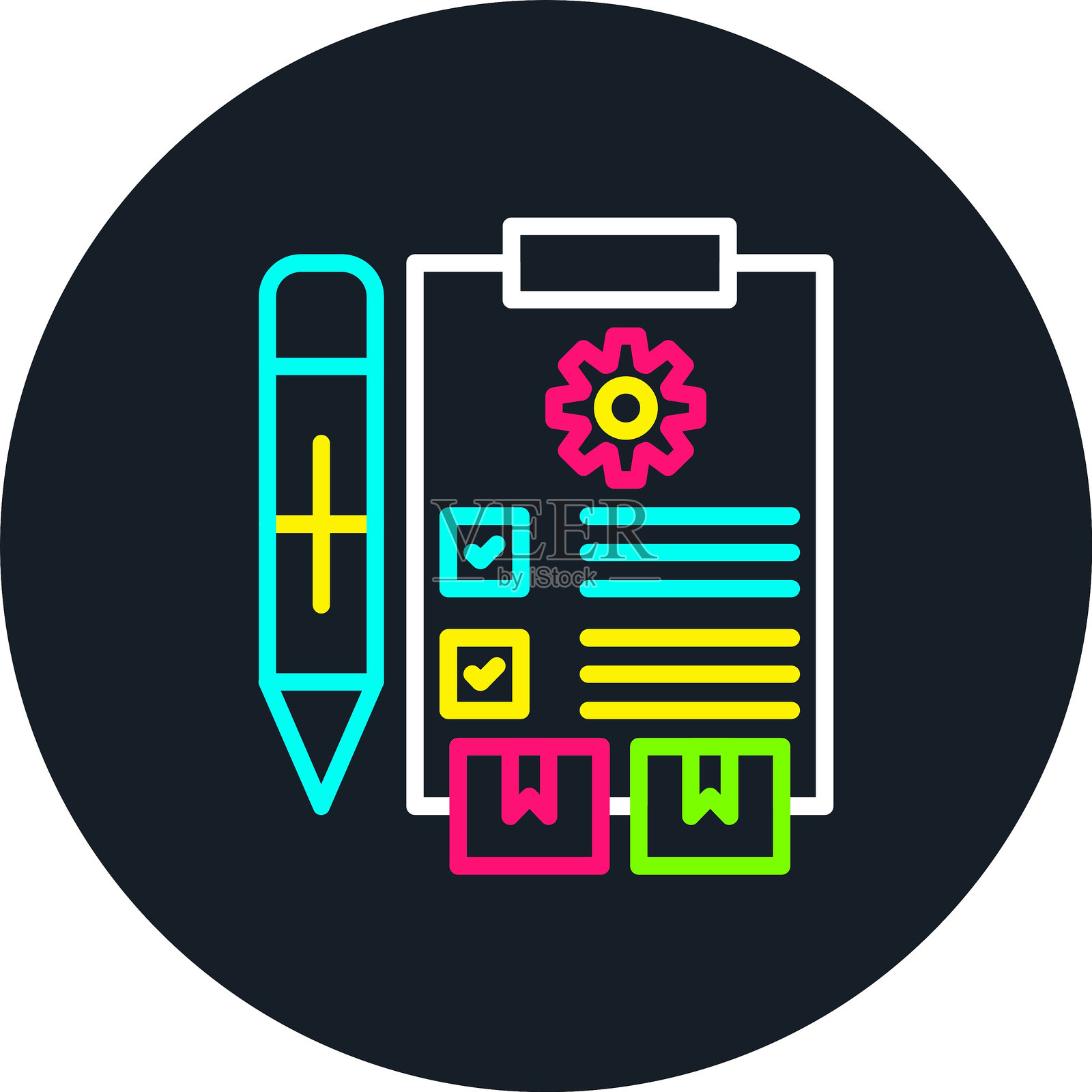 报告线多色图标插画图片素材