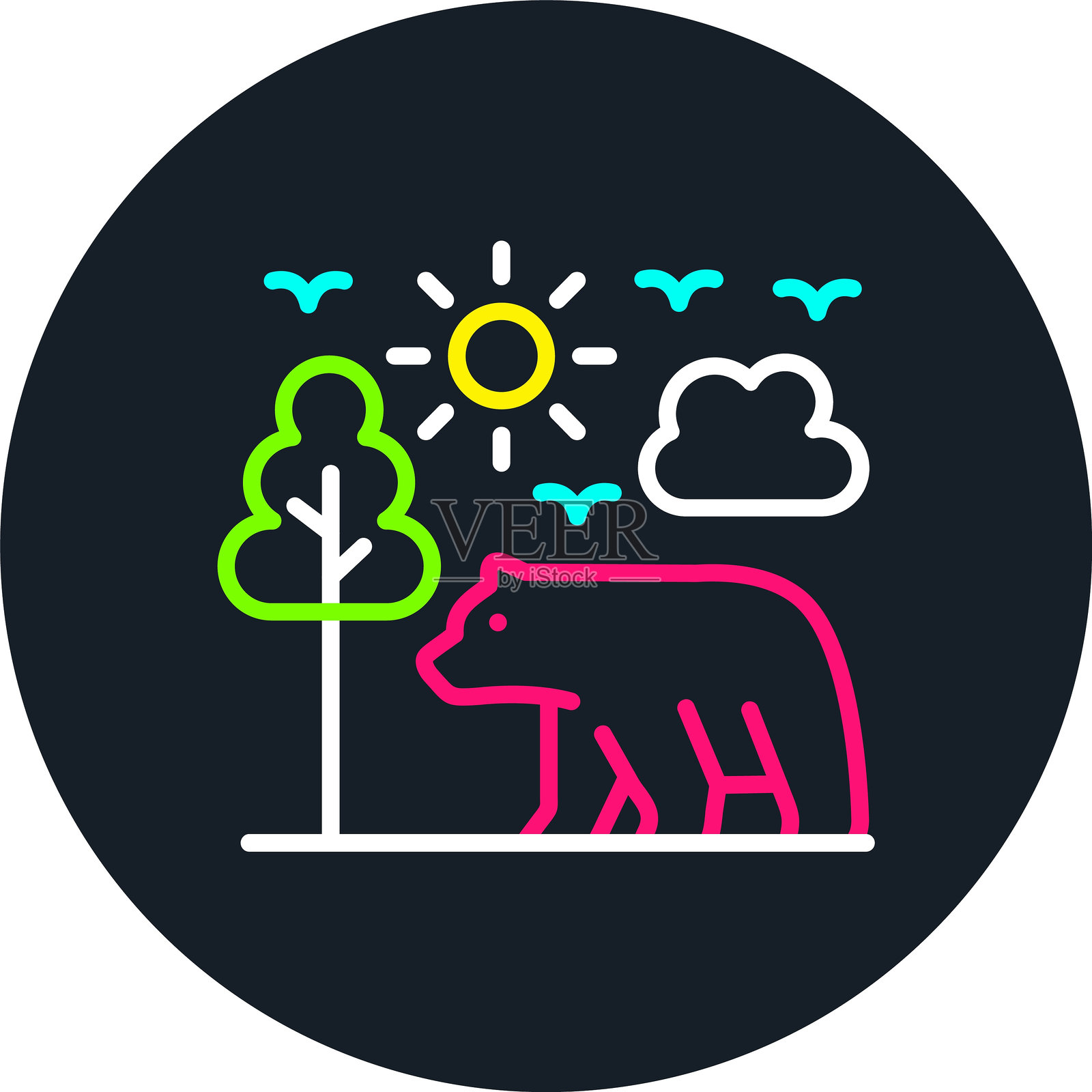 多色熊图标插画图片素材