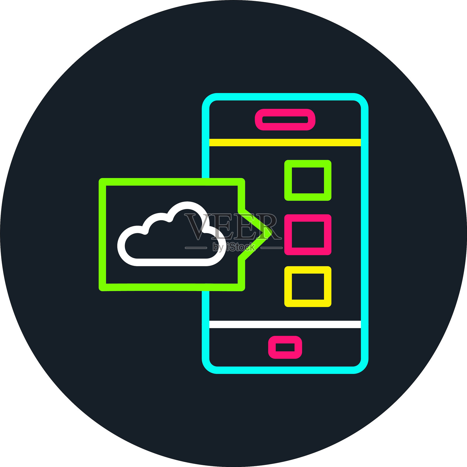 应用程序线条多色图标插画图片素材