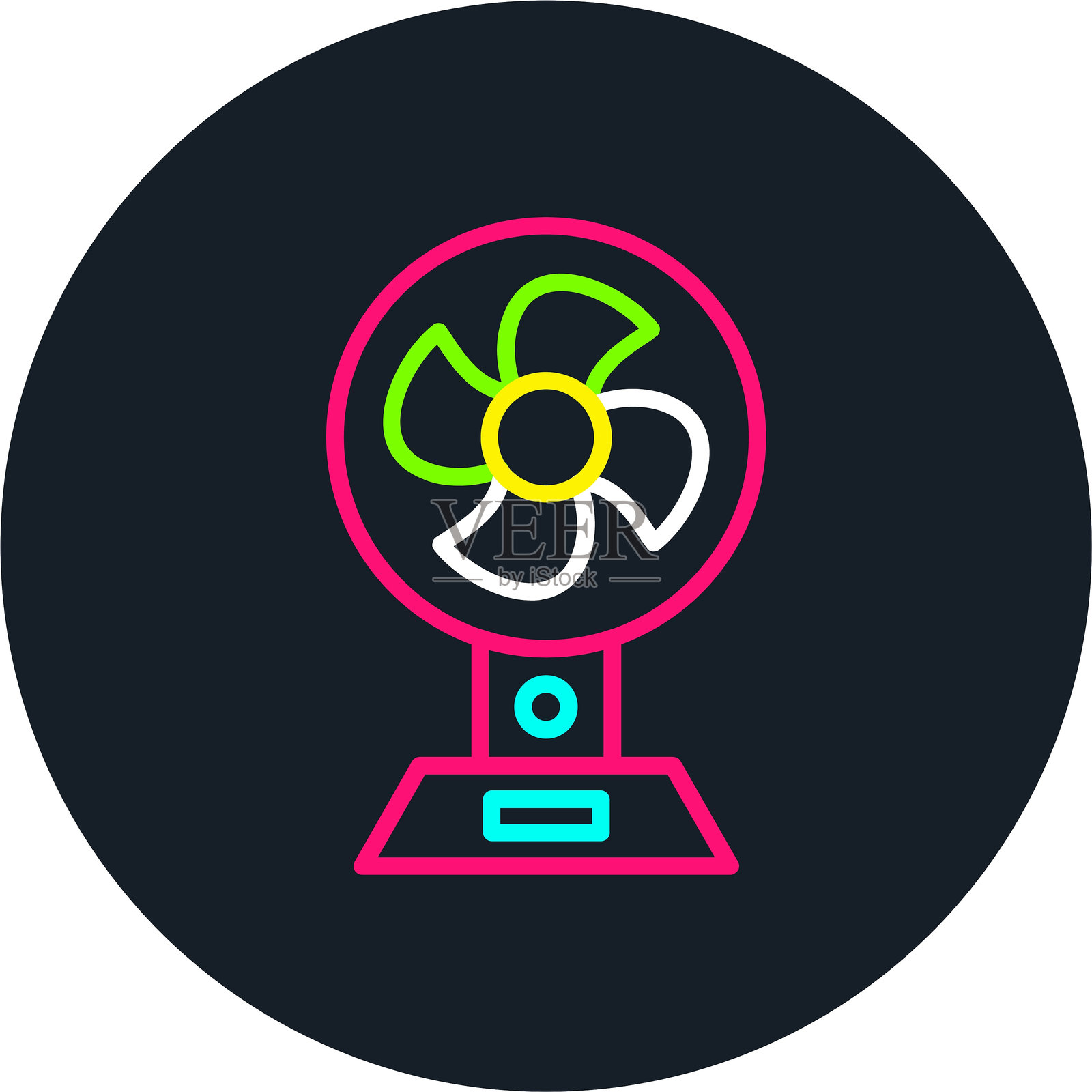 风扇线条多色图标插画图片素材