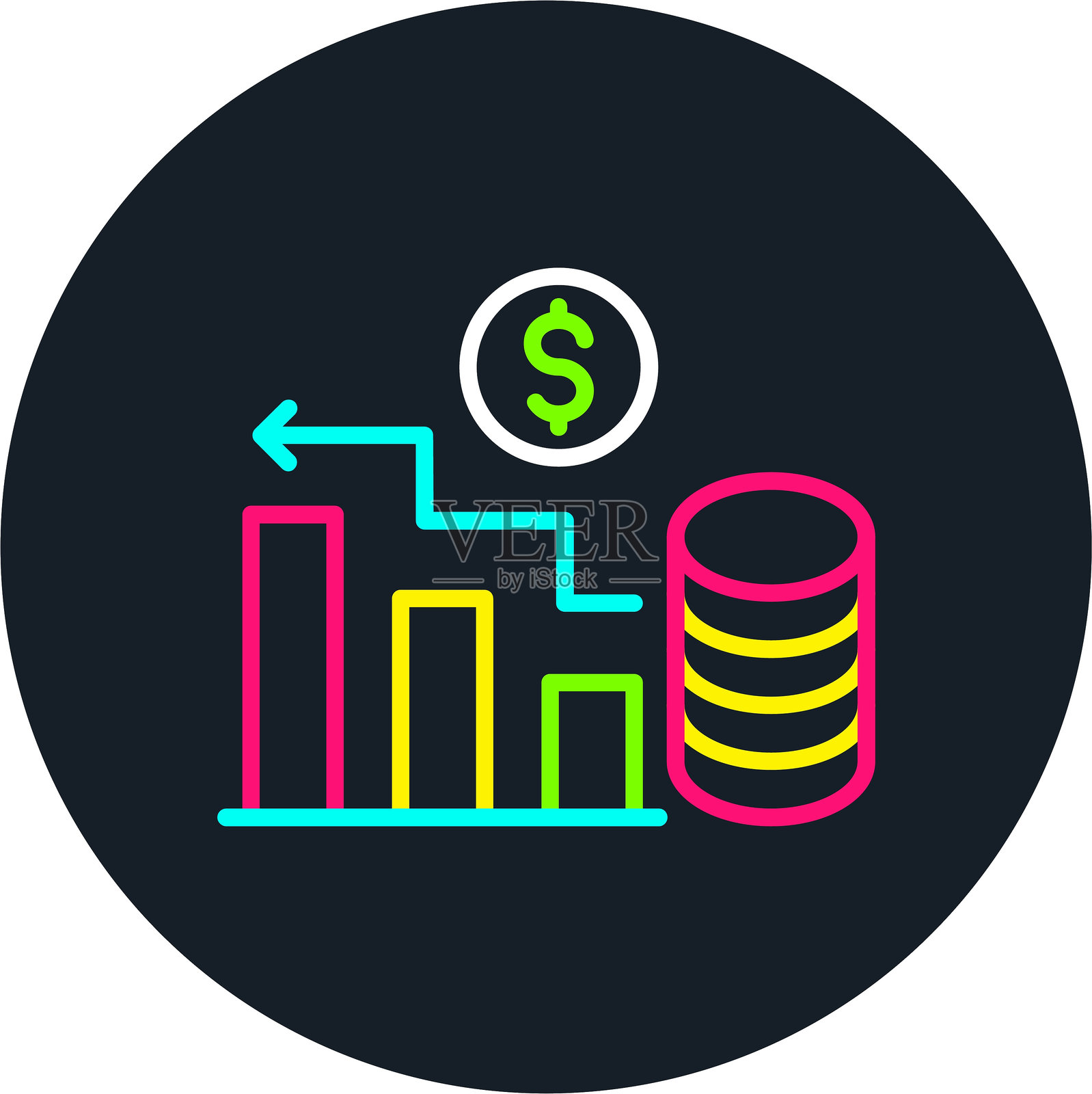 交易线多色图标插画图片素材