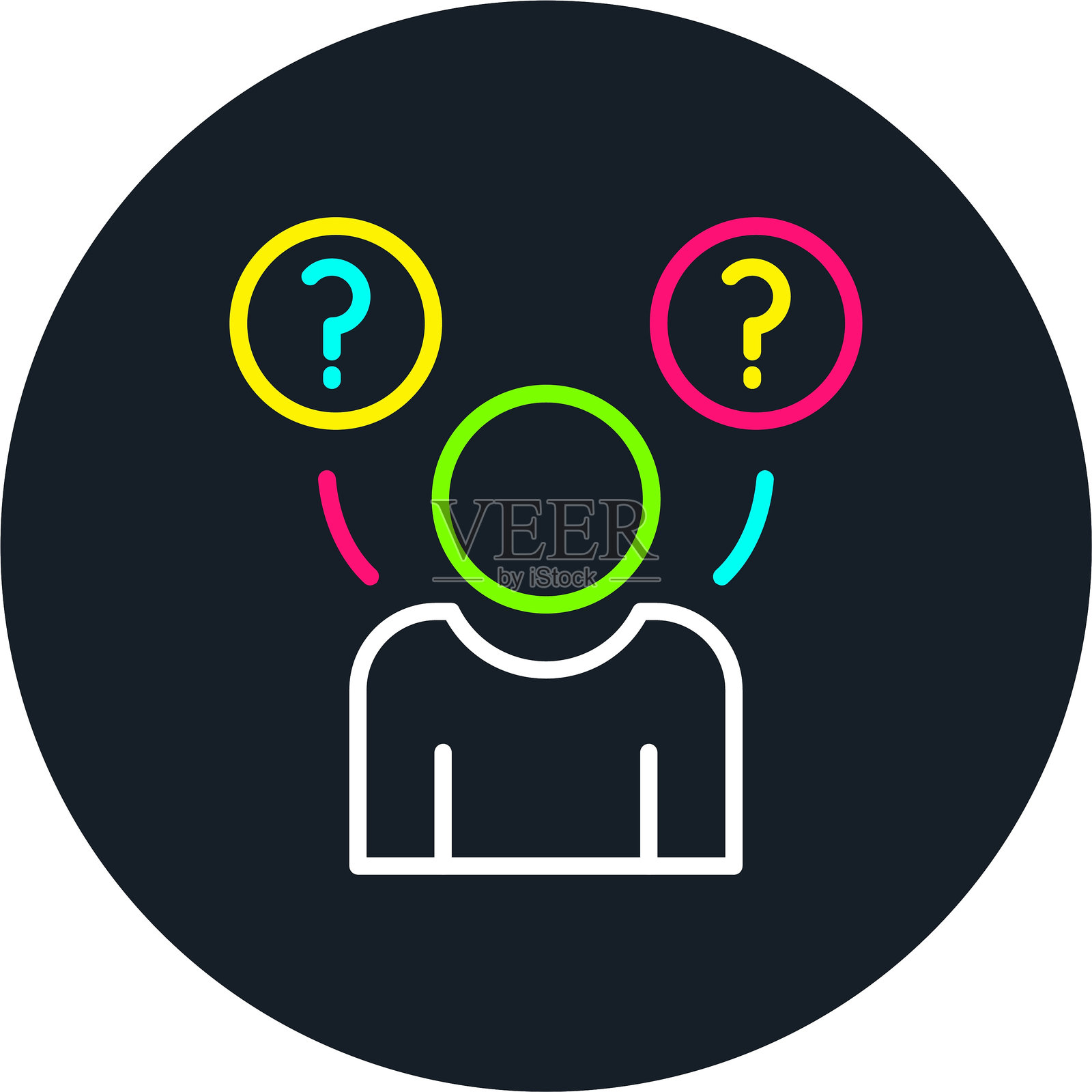 怀疑线多色图标插画图片素材