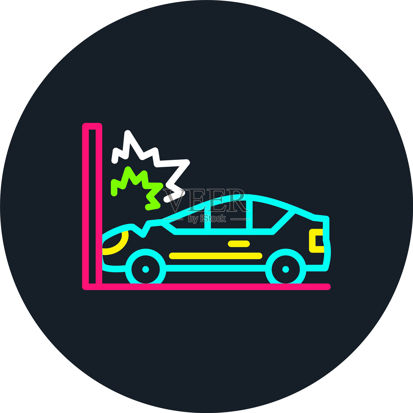 事故线多色图标插画图片素材