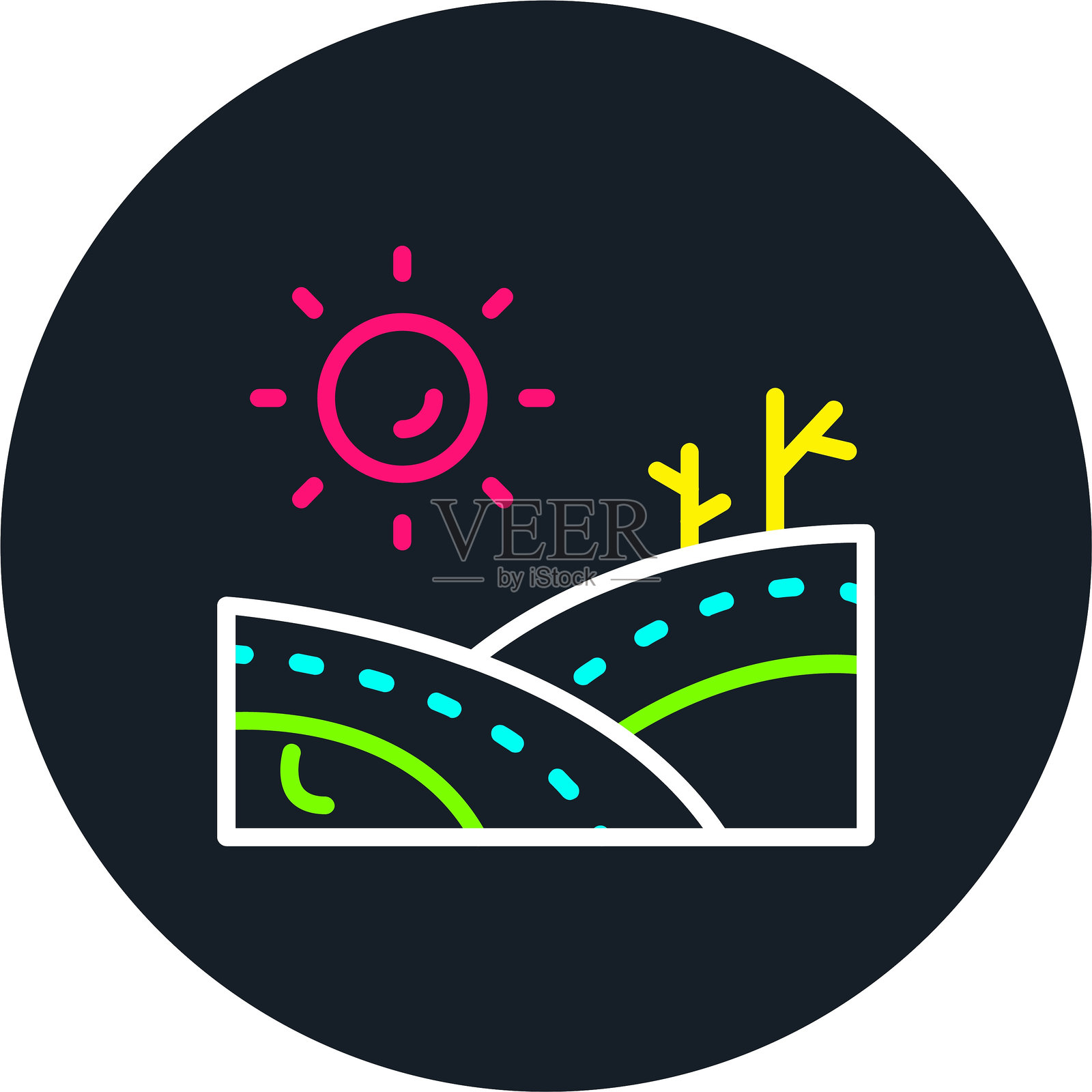 多色场线图标插画图片素材