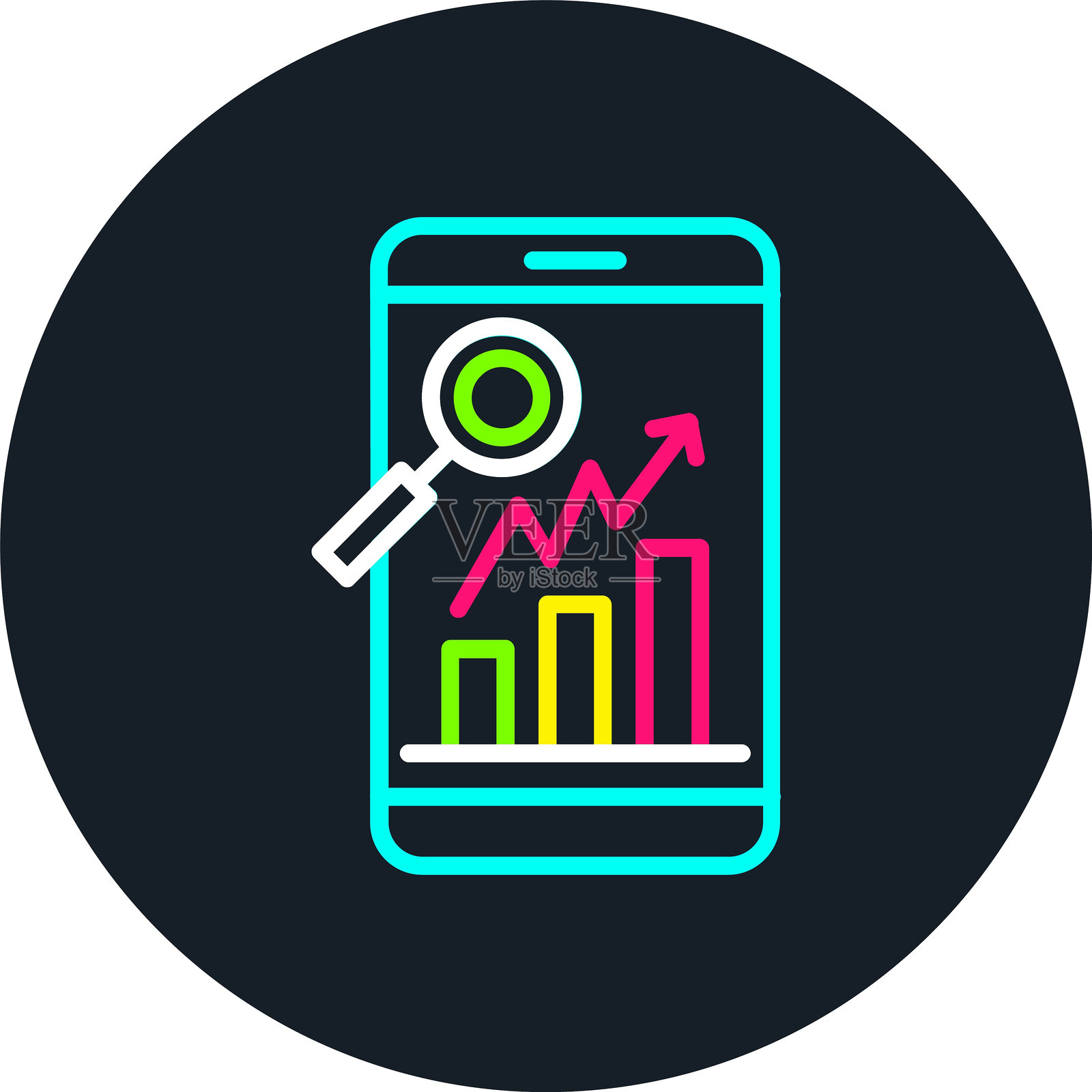 分析线多色图标插画图片素材