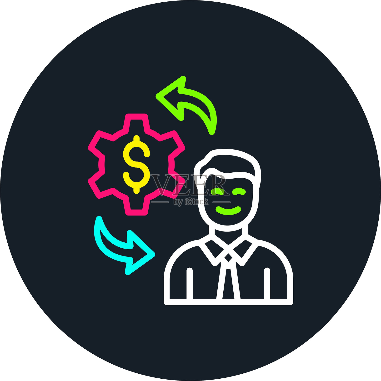 就业线多色图标插画图片素材