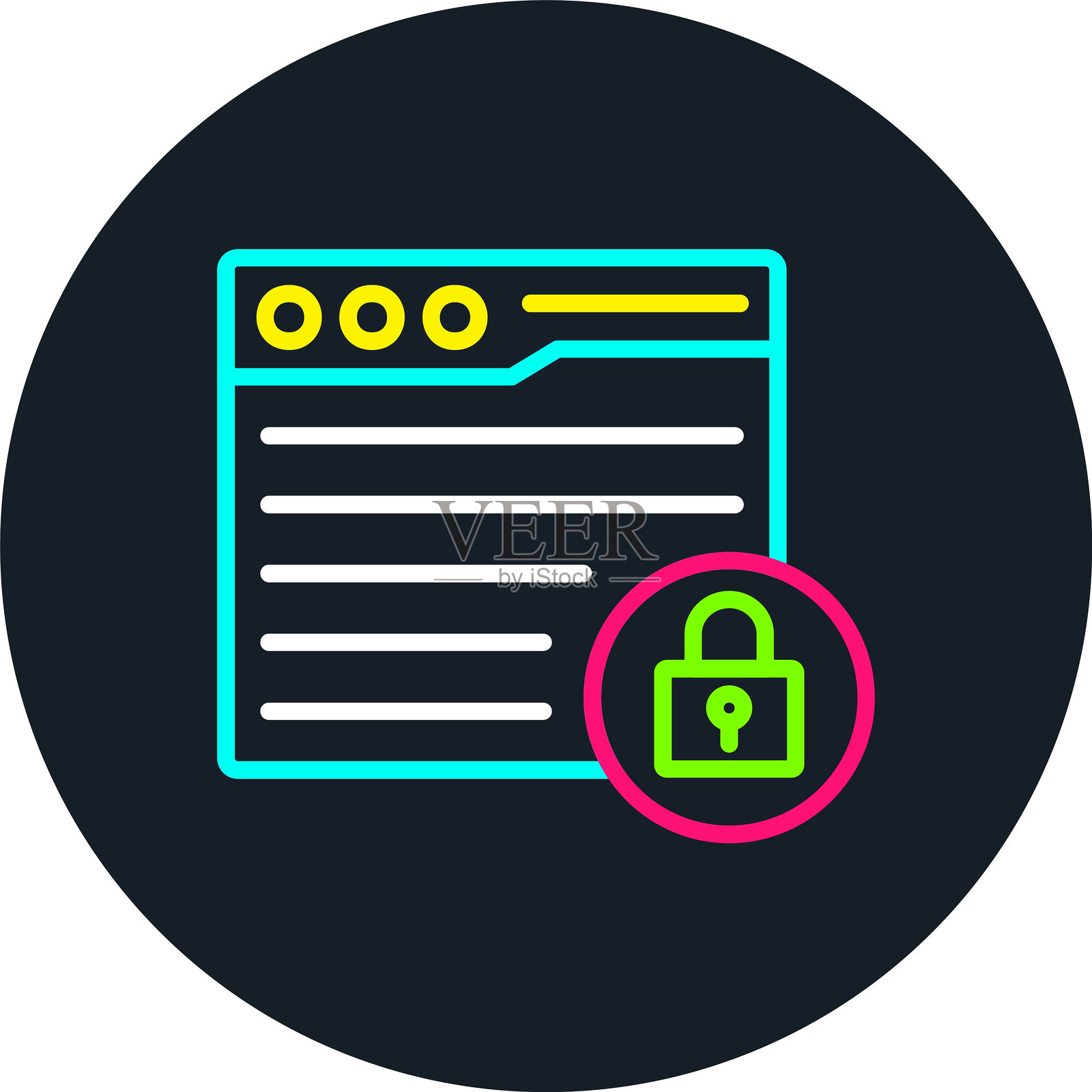 网页线条多色图标插画图片素材