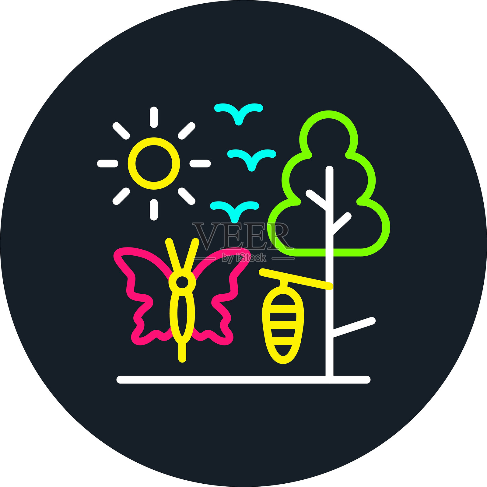 变形线多色图标插画图片素材