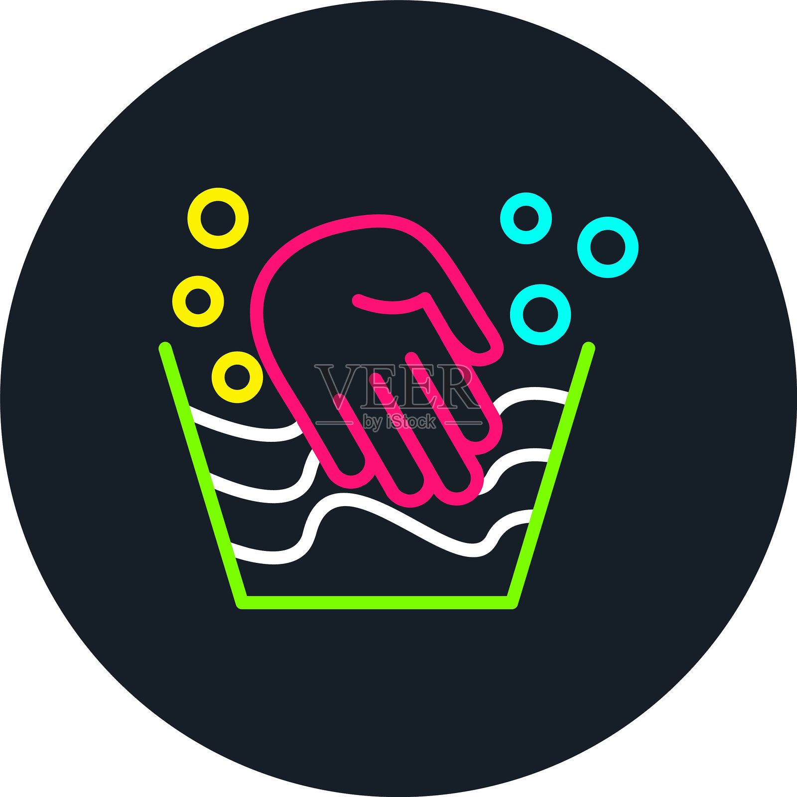 手洗线多色图标插画图片素材