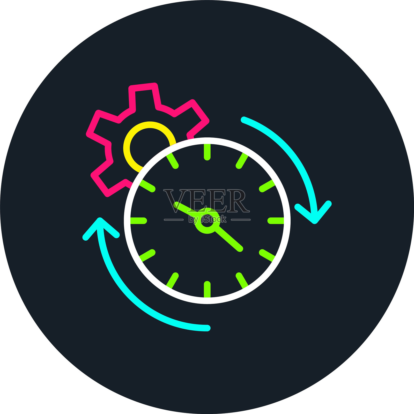 生产力线多色图标插画图片素材