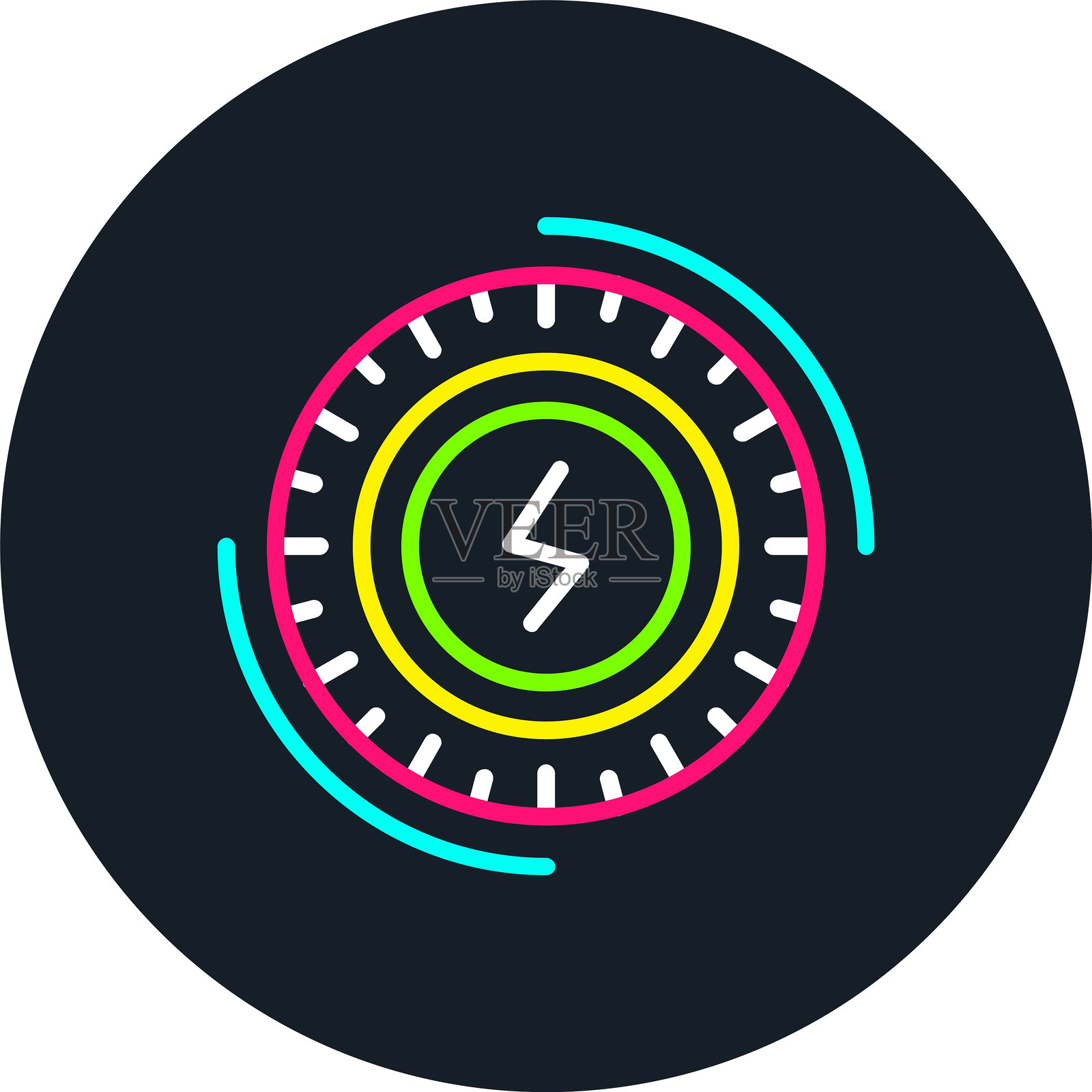 多色轮线图标插画图片素材