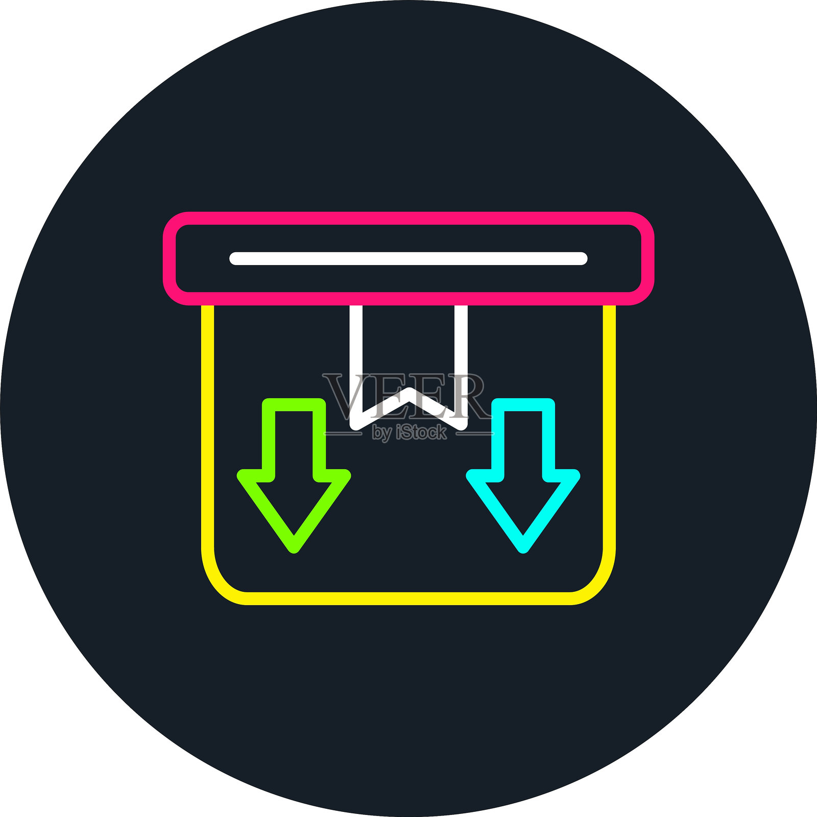 多色图标的包装线插画图片素材