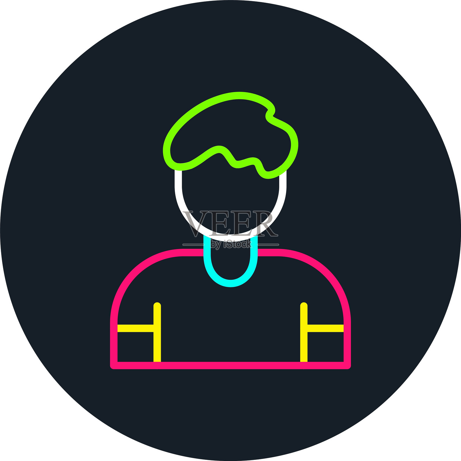 男性线条多色图标插画图片素材