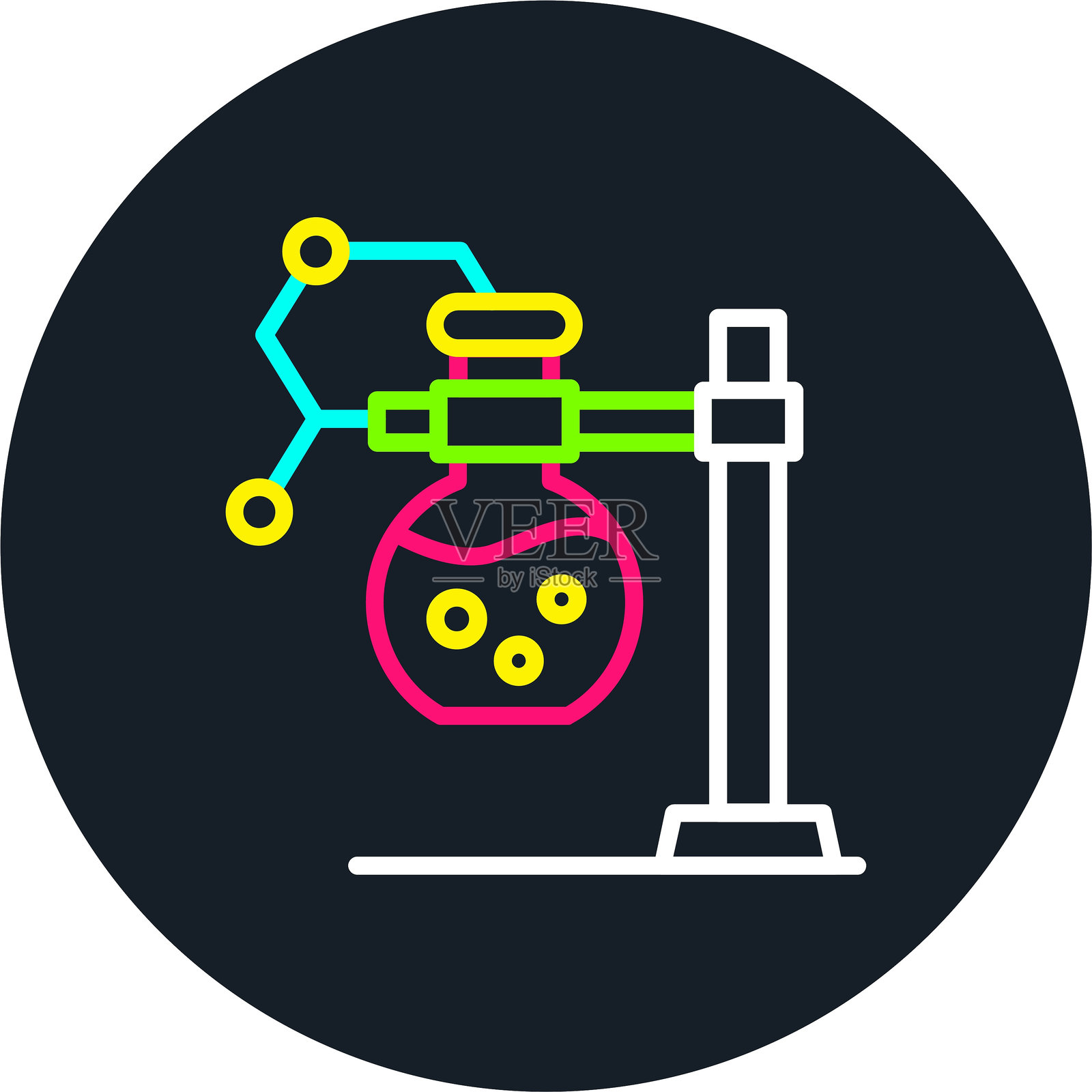 化学线条多色图标插画图片素材