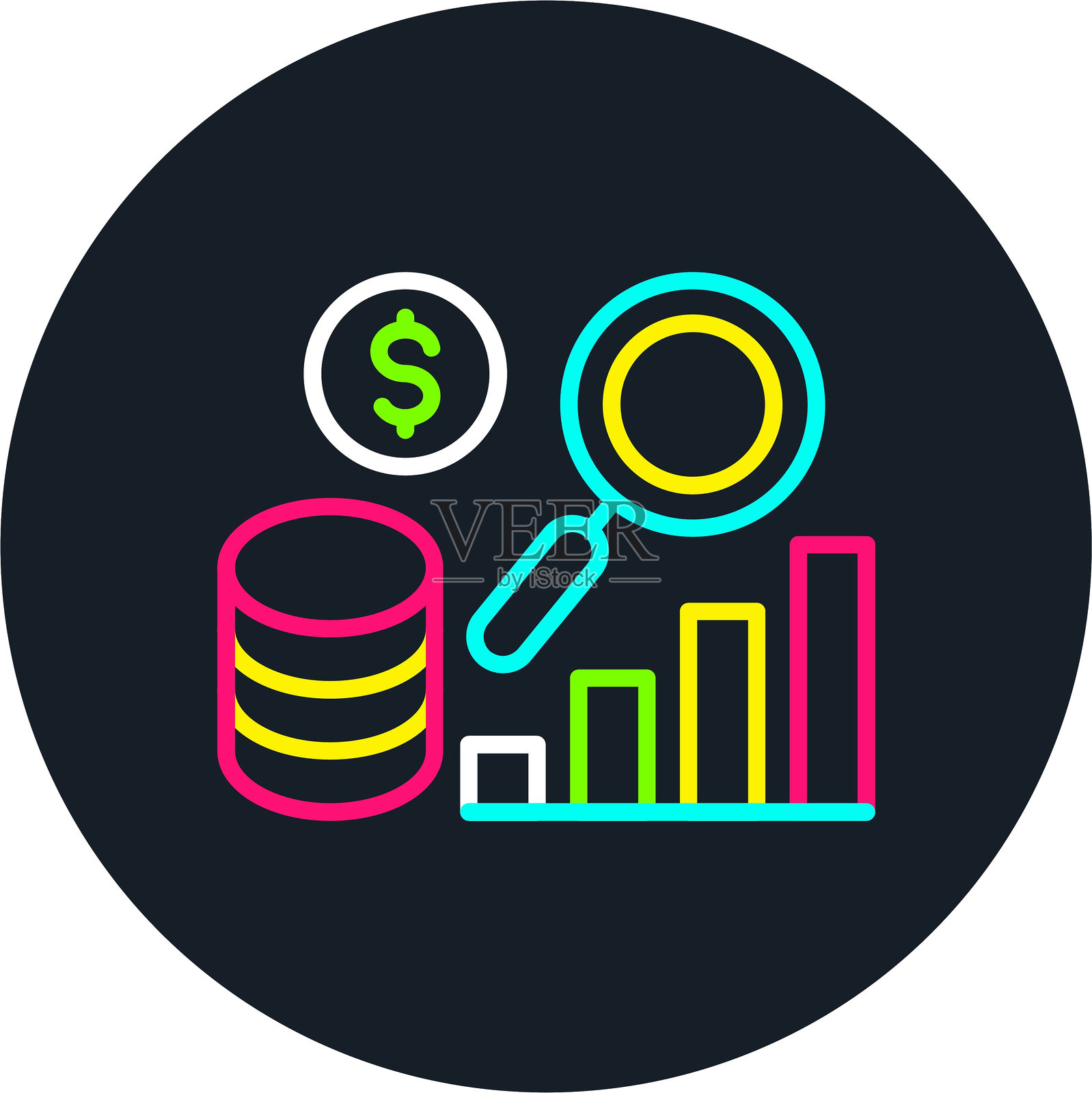 经济线多色图标插画图片素材