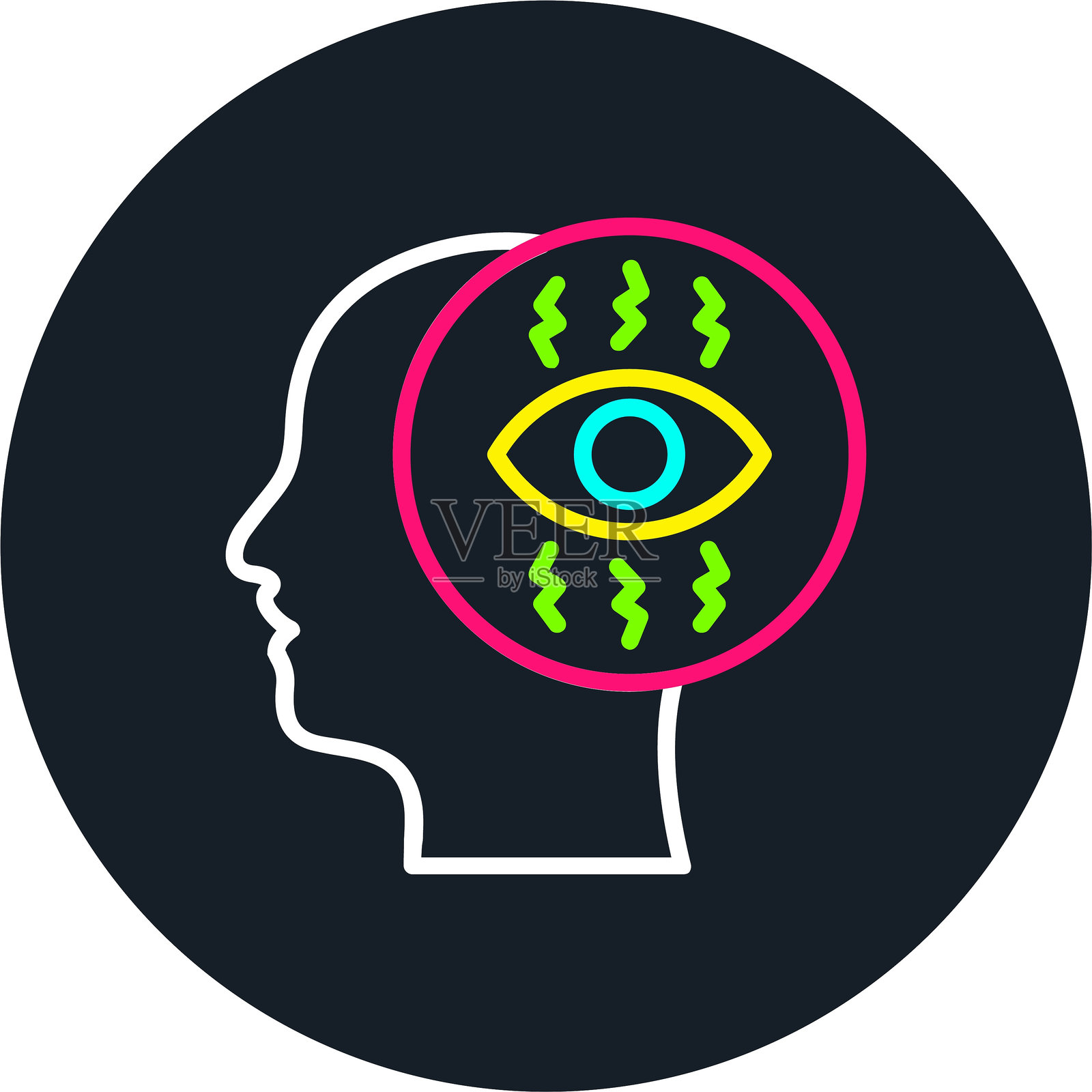 痴迷线多色图标插画图片素材