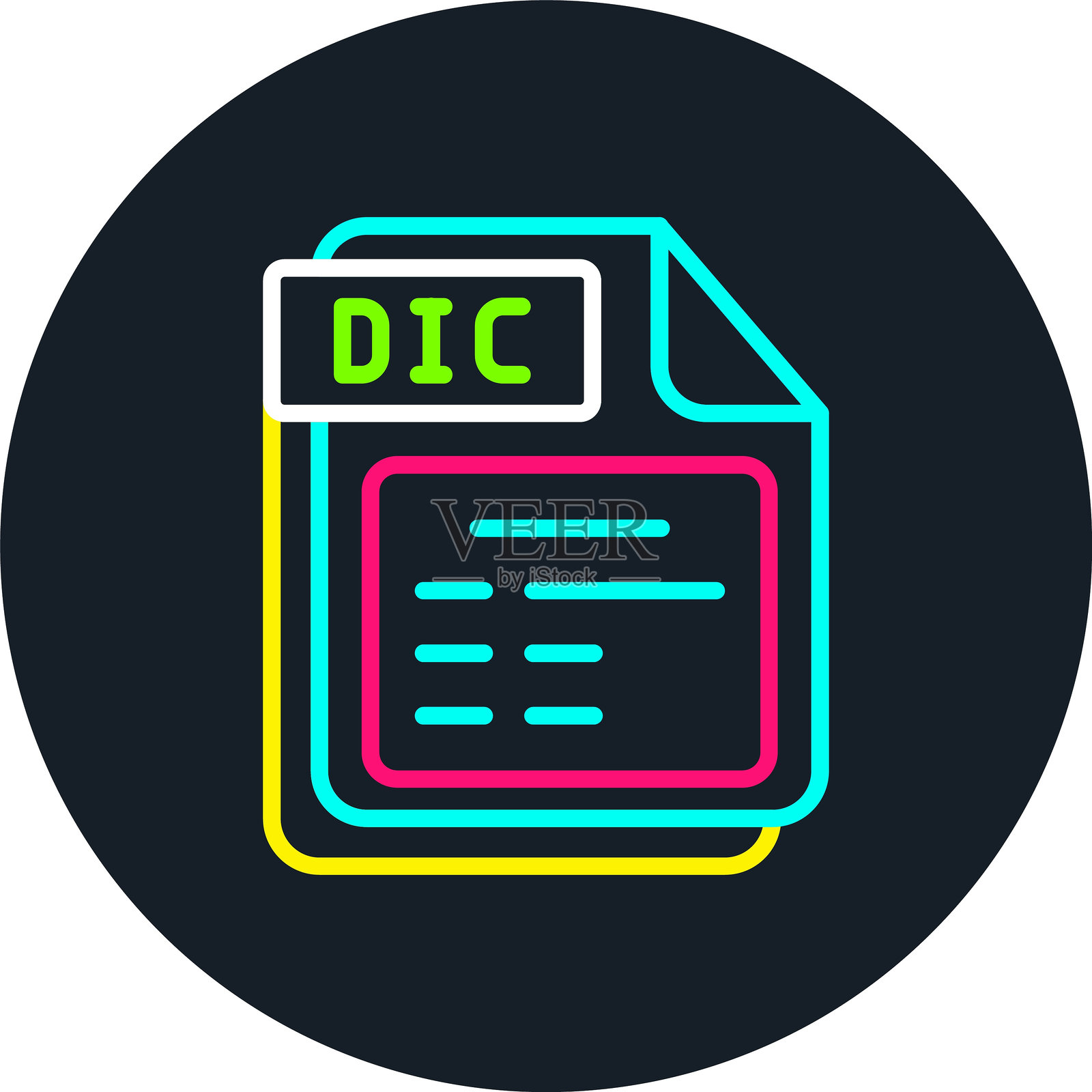 DIC线多色图标插画图片素材